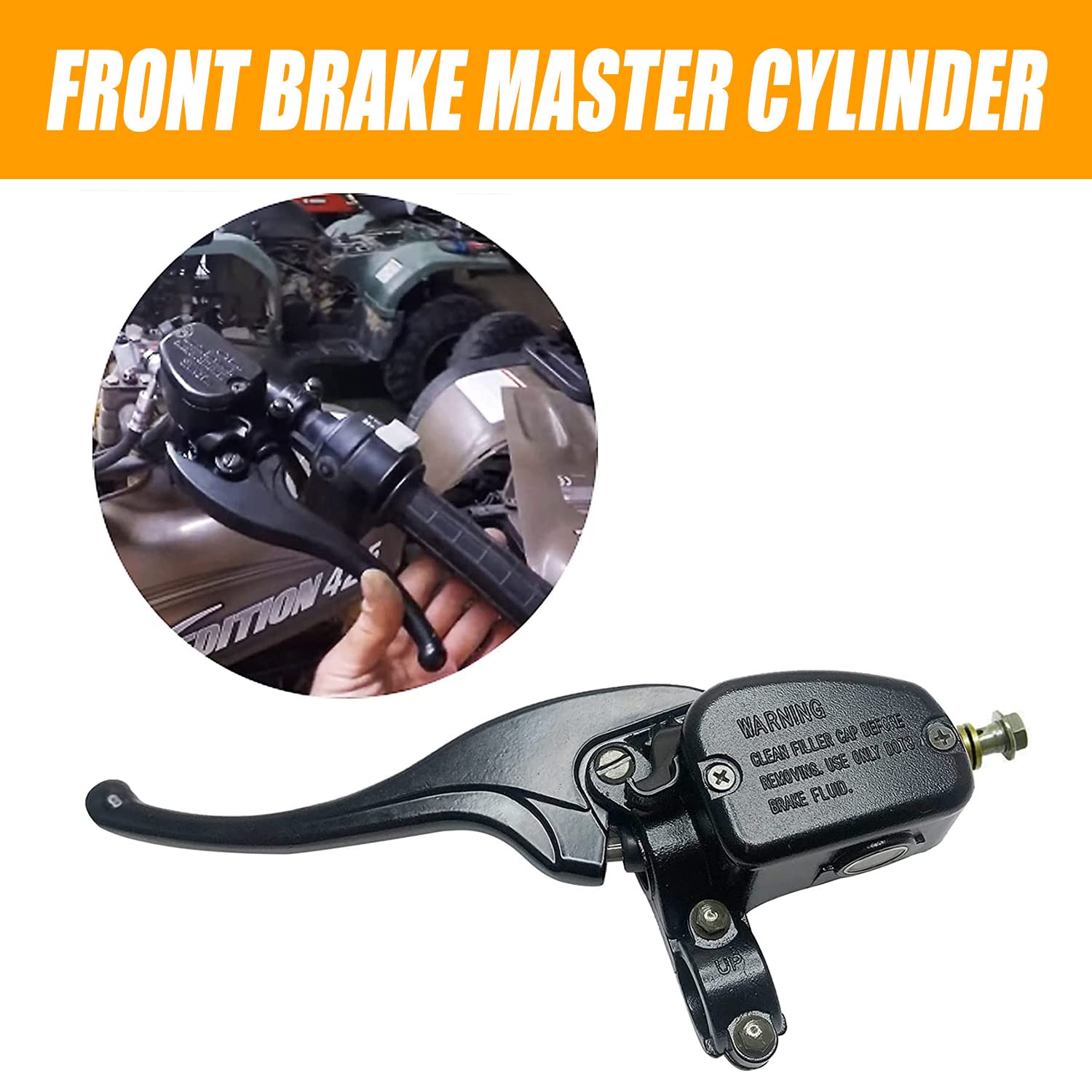 Ransoto Front Left & Rear Brake Master Cylinder Compatible With Polaris Sportsman Magnum Scrambler Trail Blazer Trail Boss 300 325 330 335 400 450 500 550 600 700 800 850 Replace 1910301 1911113