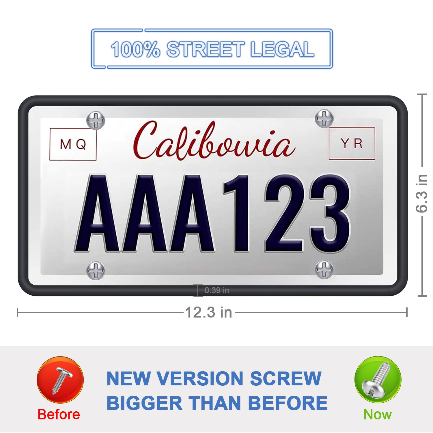 Qiqamole 2 Pack Silicone License Plate Frame, Front Back License Plate Cover, License Plate Bracket Holder Rust-Proof Rattle-Pro