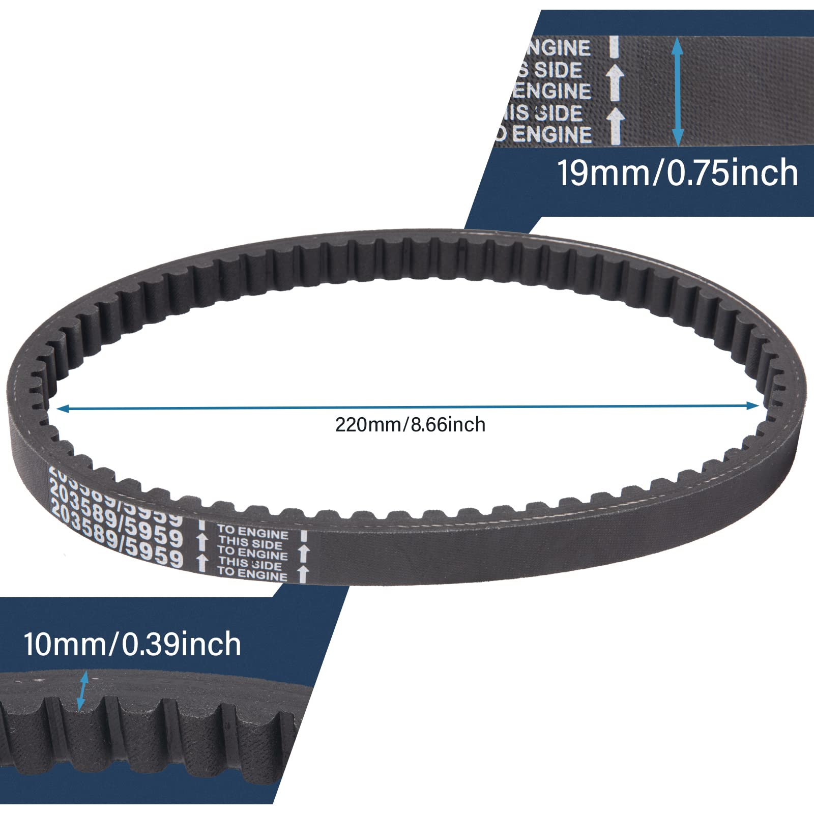 30 Series Go Kart Drive Belt Replaces Manco 5959 / Comet 203589 (3PC)