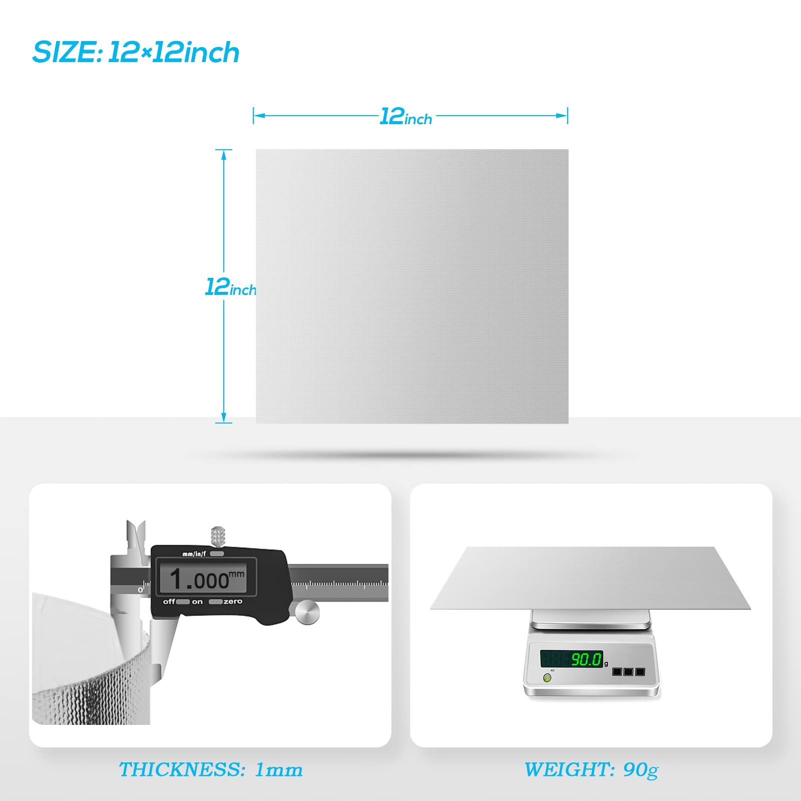 Flasld Aluminized Heat Shield Thermal Barrier Adhesive Backed Heat Blanket (12'' X 12'')