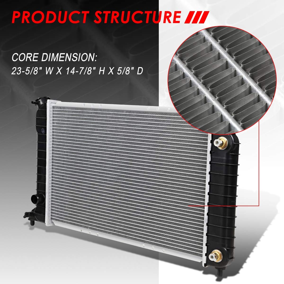 Auto Dynasty Radiator Compatible With 94-03 Chevy Gmc S10 Sonoma Hombre 2.2L At, Dpi 1531 Factory Style 1-Row Cooling Radiator,
