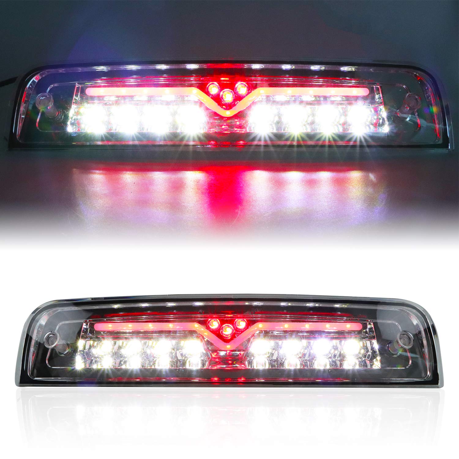 Tresound 3Rd Third Brake Light For 2009-2017 Dodge Ram 1500 2500 3500 Cargo Light Led High Mount Lamp (Clear Lens)
