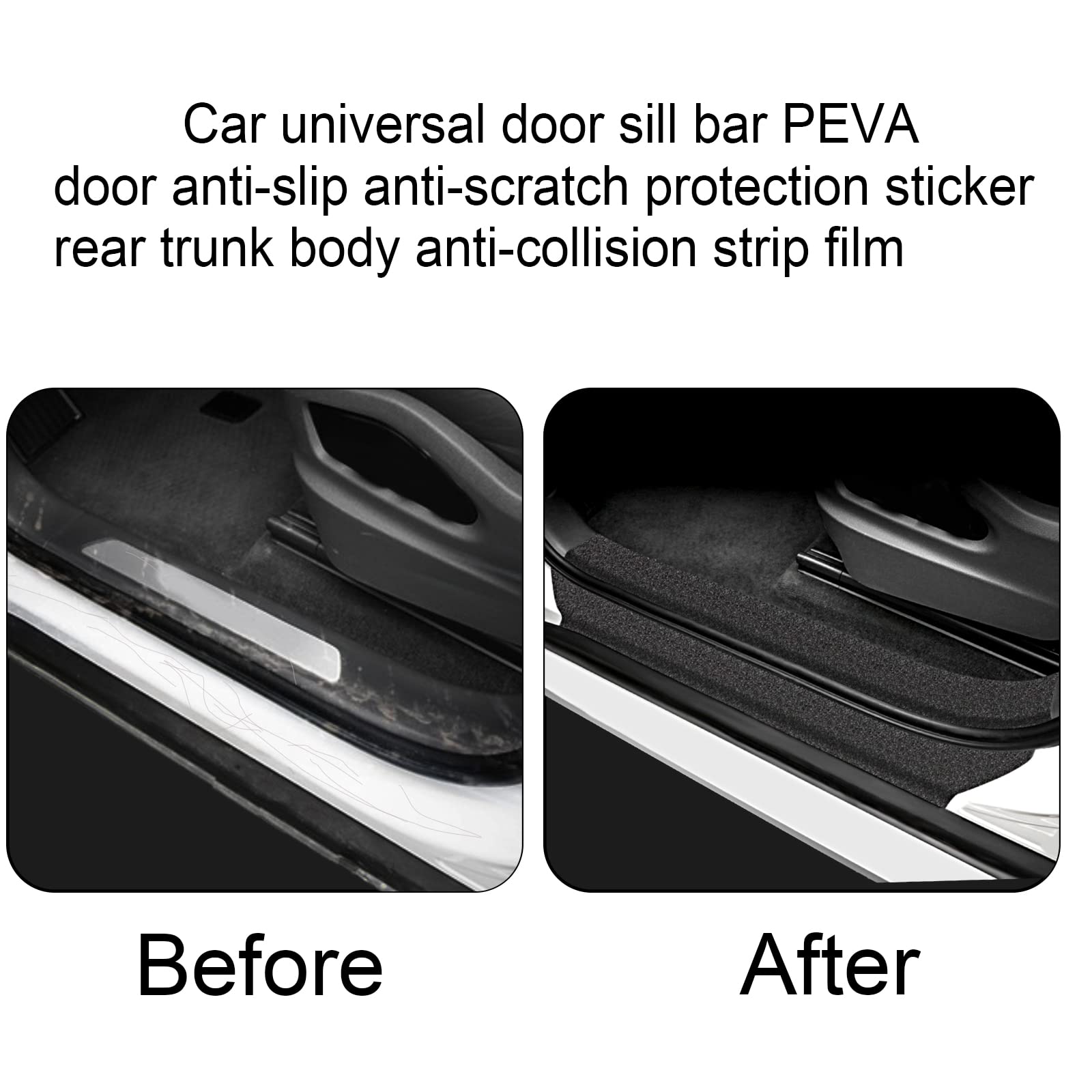 Ajxn Anti-Slip Car Door Entry Guard, 16.4Ft Diy Adhesive Car Door Sill Protector, Car Paints Protector Sticker Cover Also Preven