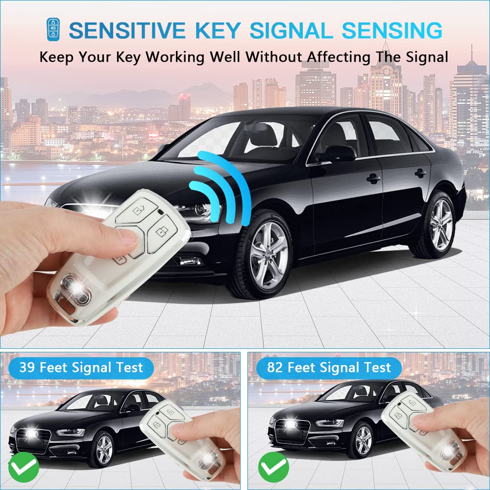 1797 Key Fob Cover For Audi Q5 Q7 A4 A5 S4 S5 Tt Accessories Bling Car Key Chain Case Shell Protector Women Men White Silver Tpu