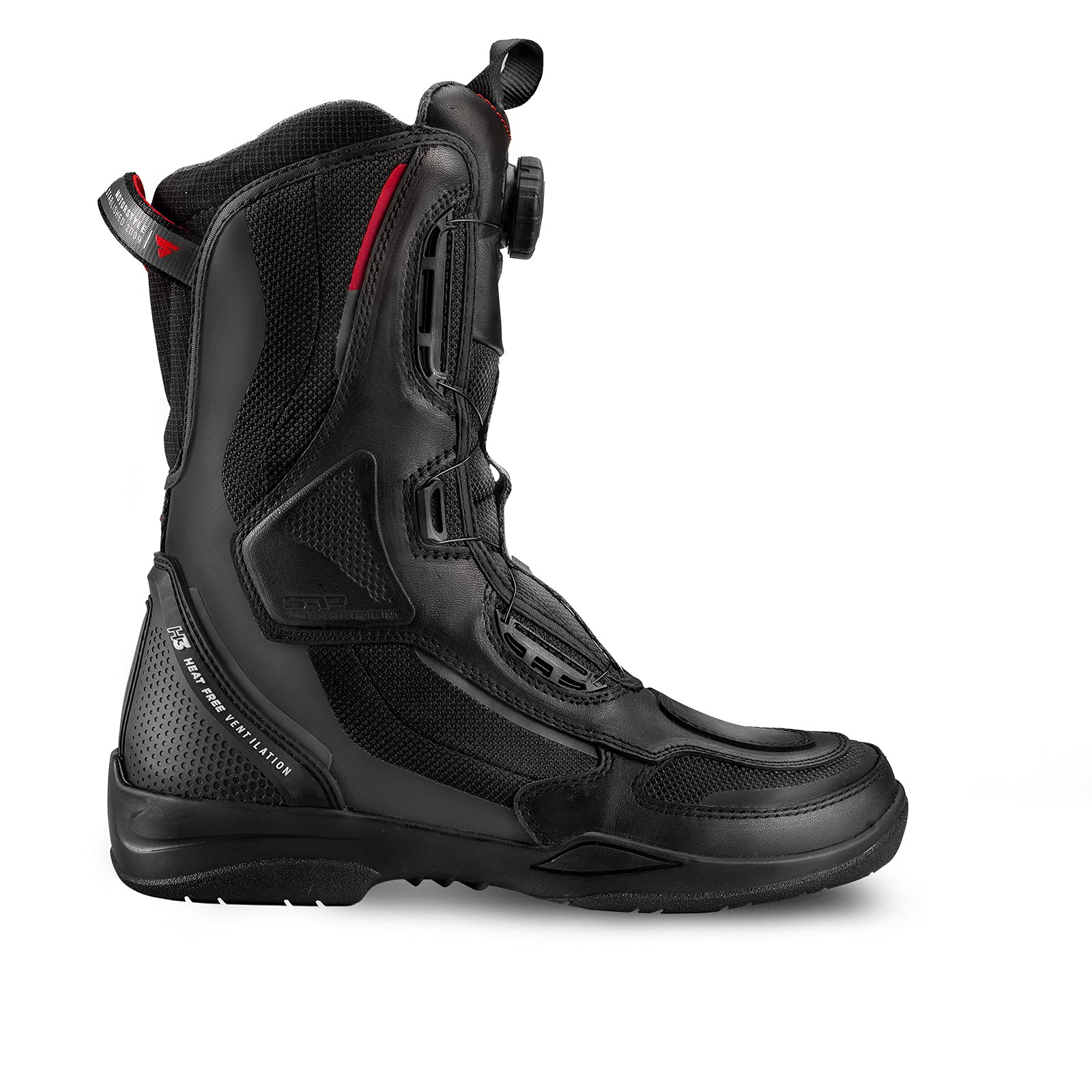 Shima Strato Lady Motorcycle Boots For Women - Vented, Reinforced Lightweight Long Biker Riding Boots With Atop Fast-Closure System, Ankle Protection, Non-Slip Sole, Reflective Panels (Black, 5,5)