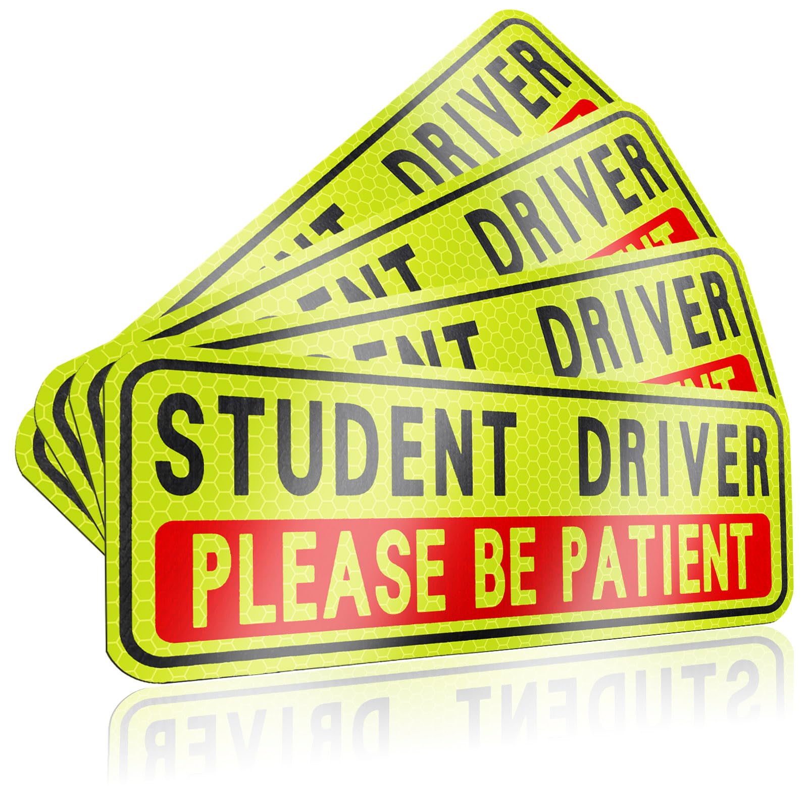 4 Pcs Student Driver Sticker For Car, Magnetic Student Driver Signs For Car, Please Be Patient Funny Magnetic New Drivers Safety