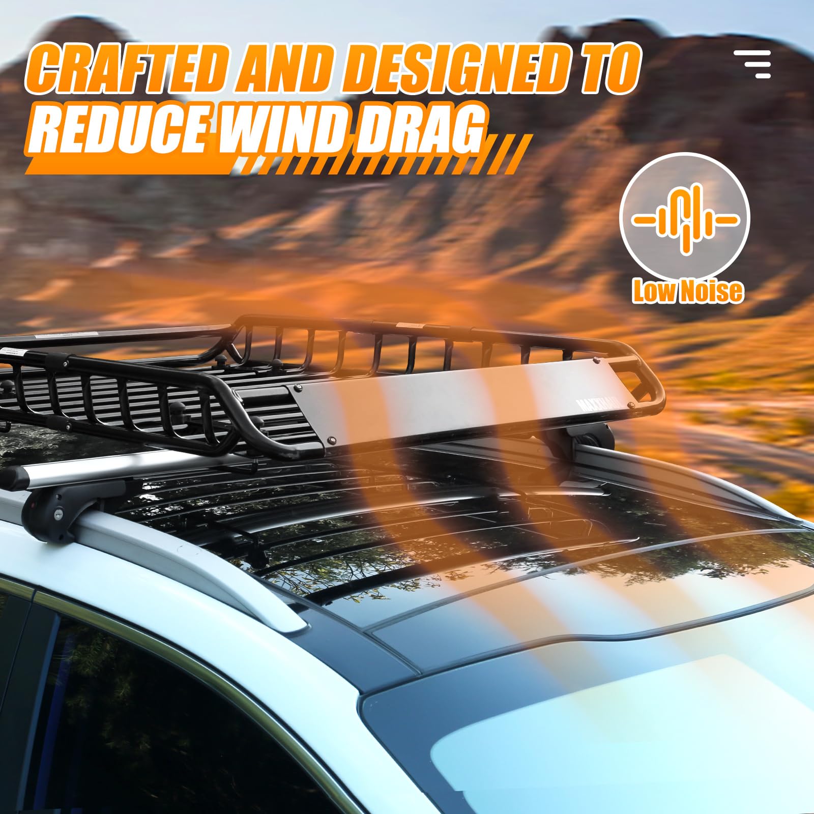 MaxxHaul 70115 Black Steel Roof Rack Cargo Carrier 46 x 36 x 4-1/2 for SUVs & Trucks - 150 lb Capacity