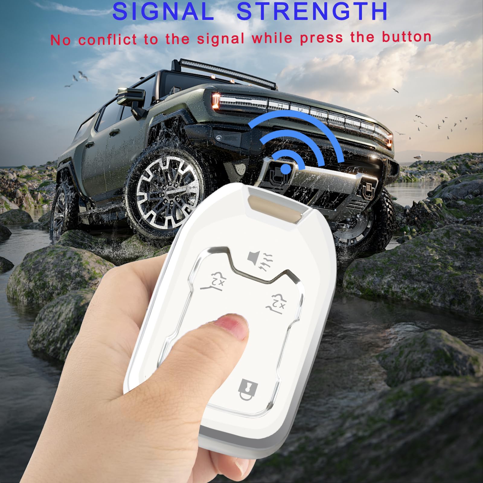 Xiyang Trade For Gmc Key Fob Cover With Keychain, Key Case Shell Tpu Full Protection Compatible With Gmc Chevy Silverado Suburba