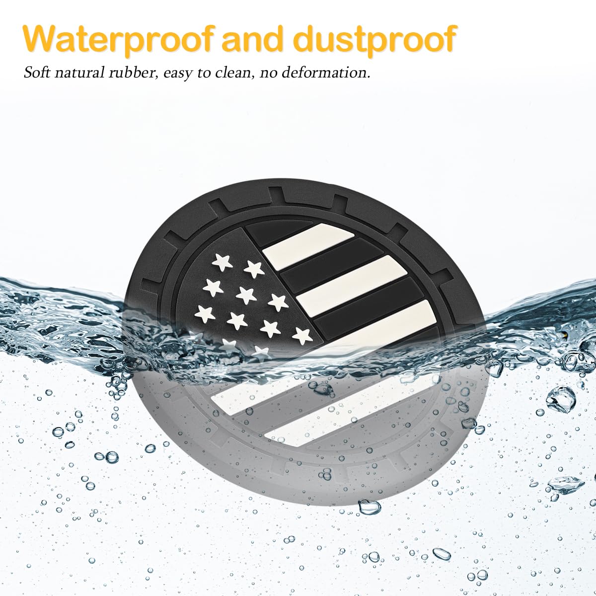 Osilly Car Cup Holder Coasters, 4 Pack American Flag Insert Car Cup Coaster, 2.75 Inch Pvc Anti Slip Shockproof Embedded Drink M