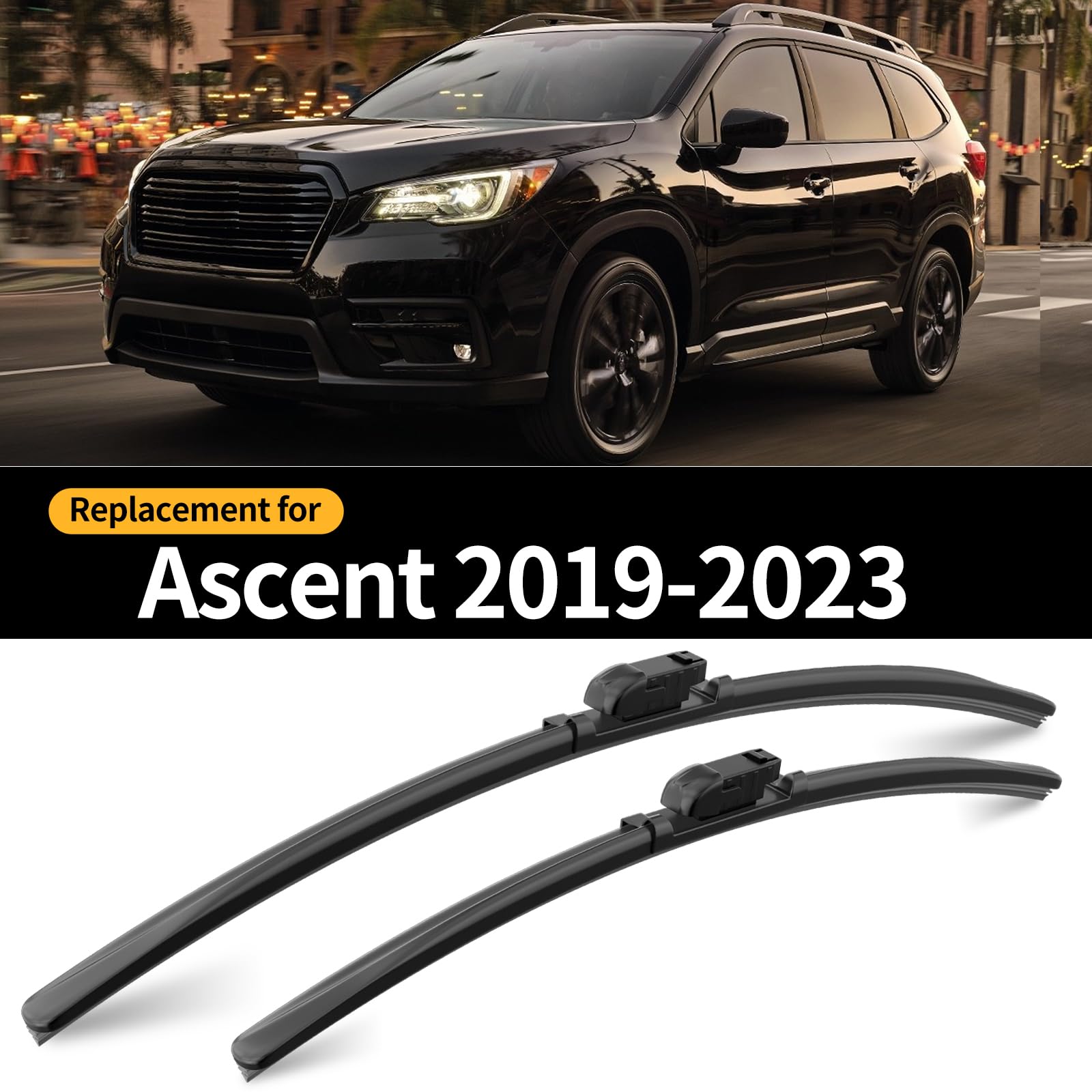 Gardimu Front And Rear Windshield Wiper Blades, 3 Pcs Front And Back Windshield Wipers Blades Replacement For Subaru Ascent 2019