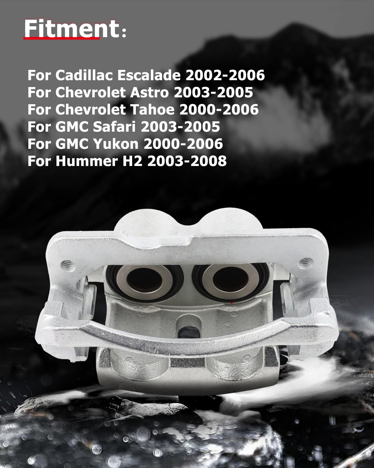 cciyu 18-B4728 Front Right Brake Caliper With Bracket For Cadillac 2002-2006,For Chevrolet 1999-2013,For GMC 1999-2013,For Humme