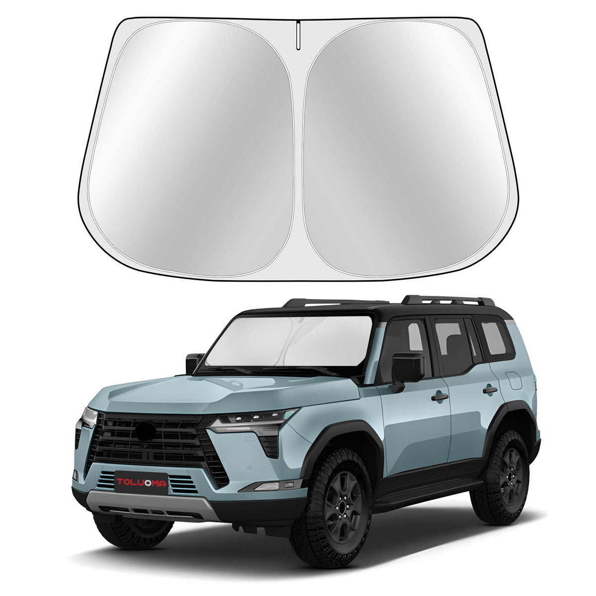 Toluoma Custom Fit Windshield Sun Shade For Le-Xus Gx 550 2024-2025 - Full Coverage, 210T Reflective Fabric, Double-Layer Design