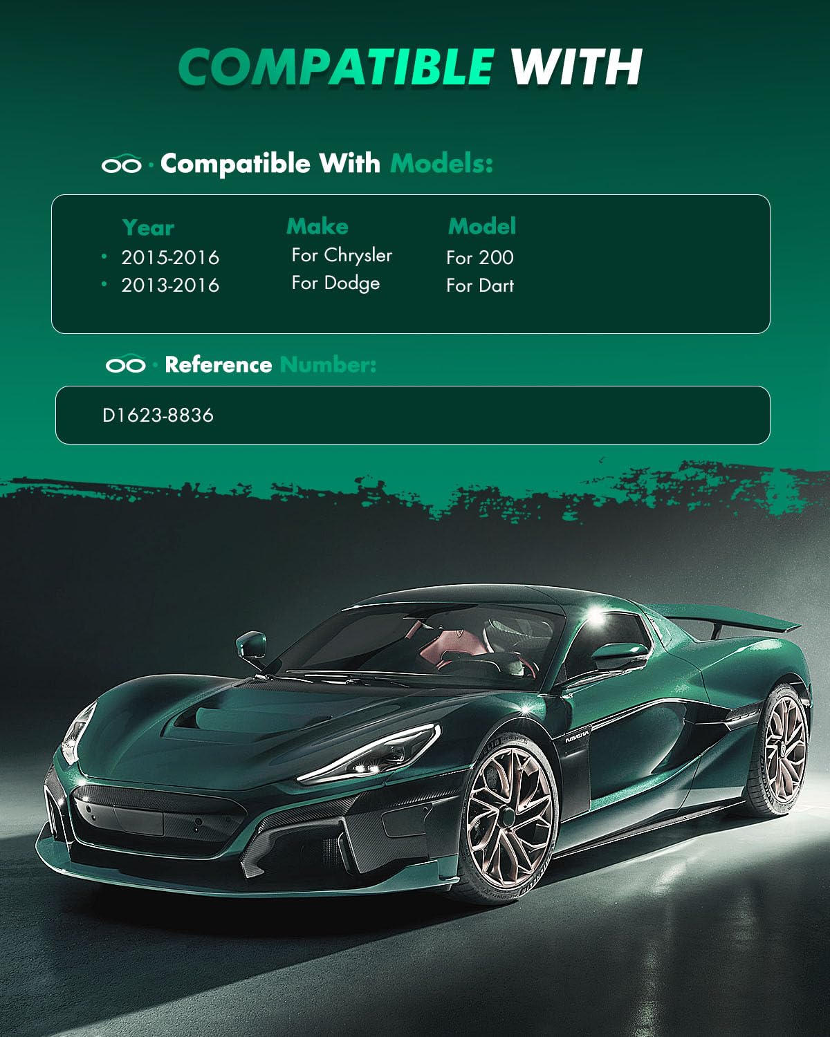 Scitoo D1623 Front Ceramic Brake Pads Sets Fit For Chrysler 200 2015-2016,For Dodge Dart 2013-2016