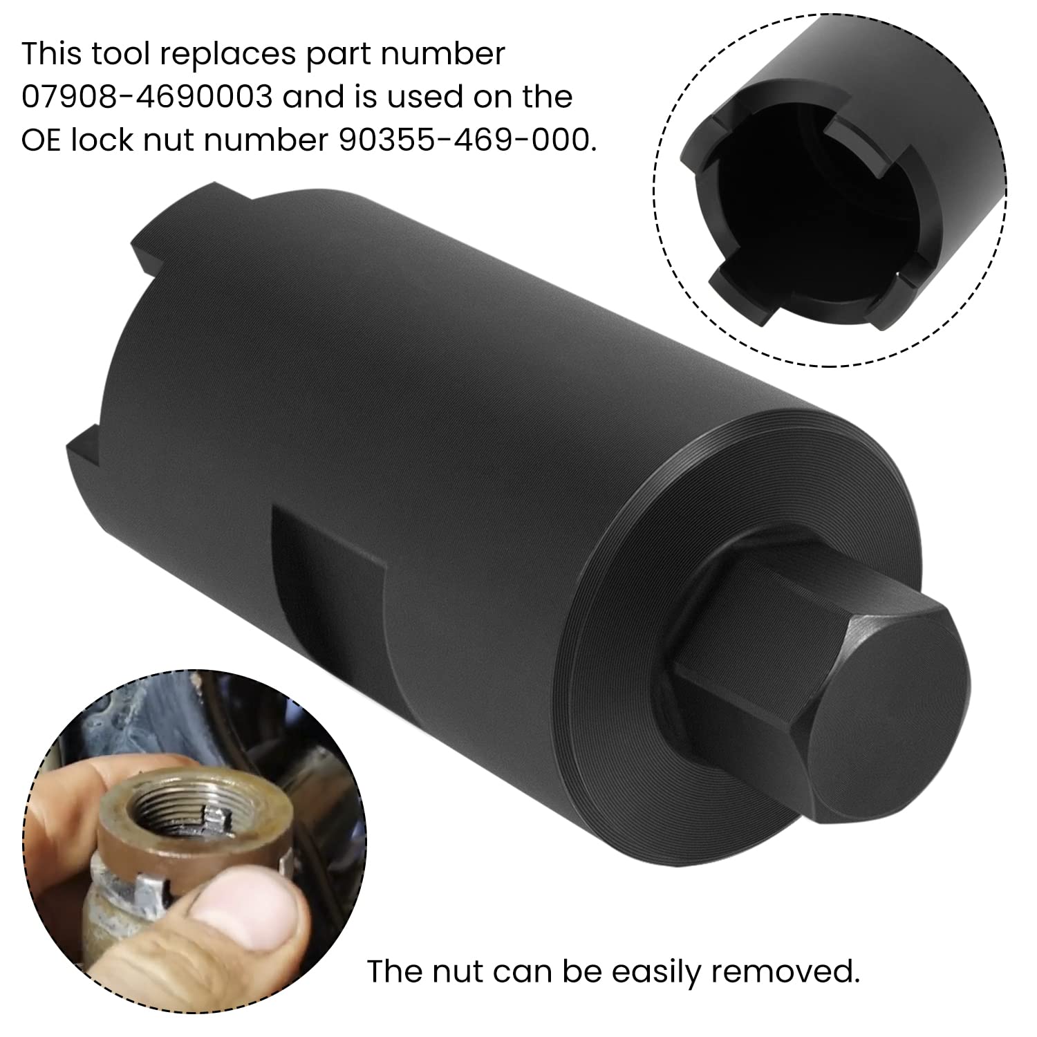 For Honda 07908-4690003 Swing Arm Socket Pivot Bolt Lock Nut Install Tool For Honda Recon/Rincon/Big Red Models / 250 Sx 3 Wheelers/Trx/Foreman/Rubicon/Rancher