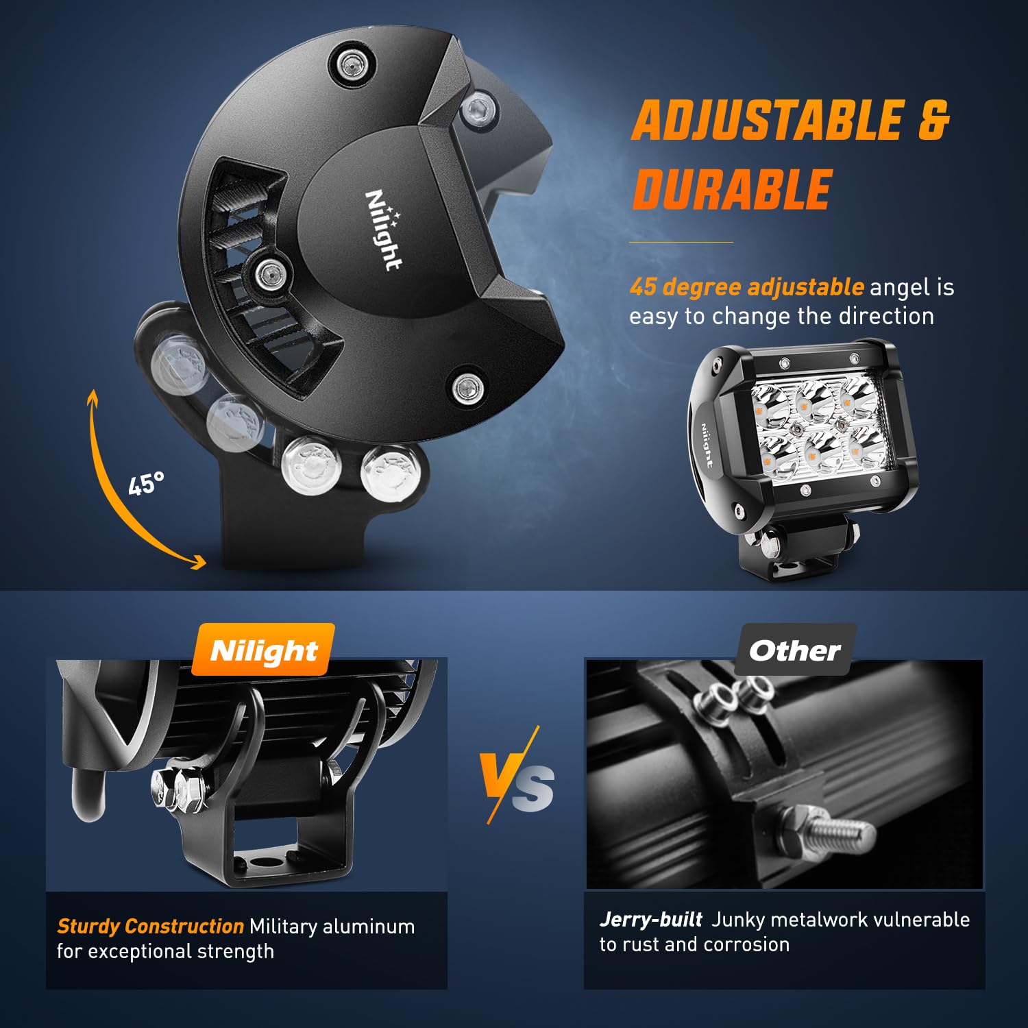 Nilight 4 Inch Led Light Pods Purple Spot Beam Driving Decoration Neon Light Bar 2Pcs 18W Off Road Lights 12V 24V Lighting For T