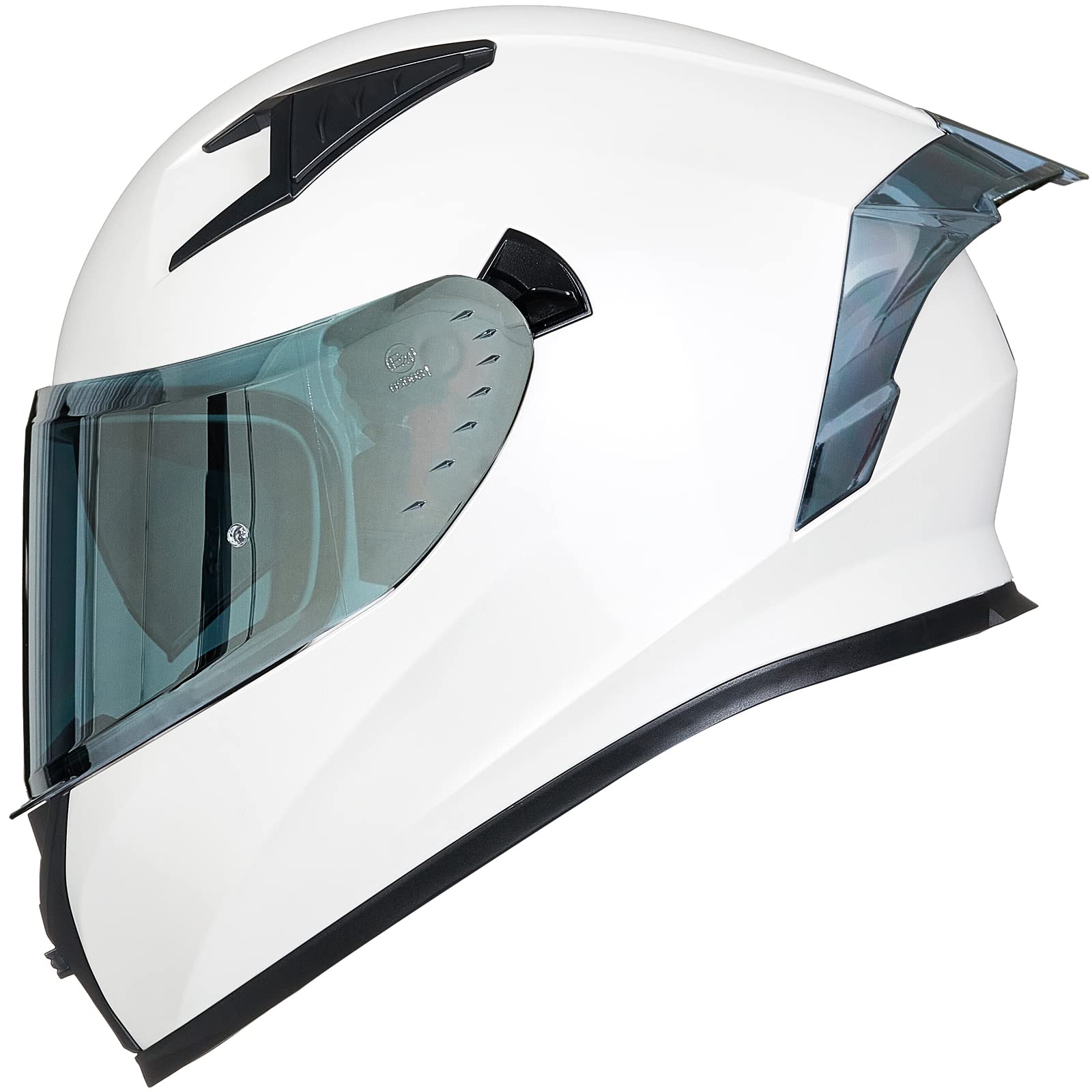 Ilm Motorcycle Helmet Full Face With Pinlock Compatible Clear&Tinted Visors And Fins Street Bike Motocross Casco Dot Model Z501(White, Xx-Large)