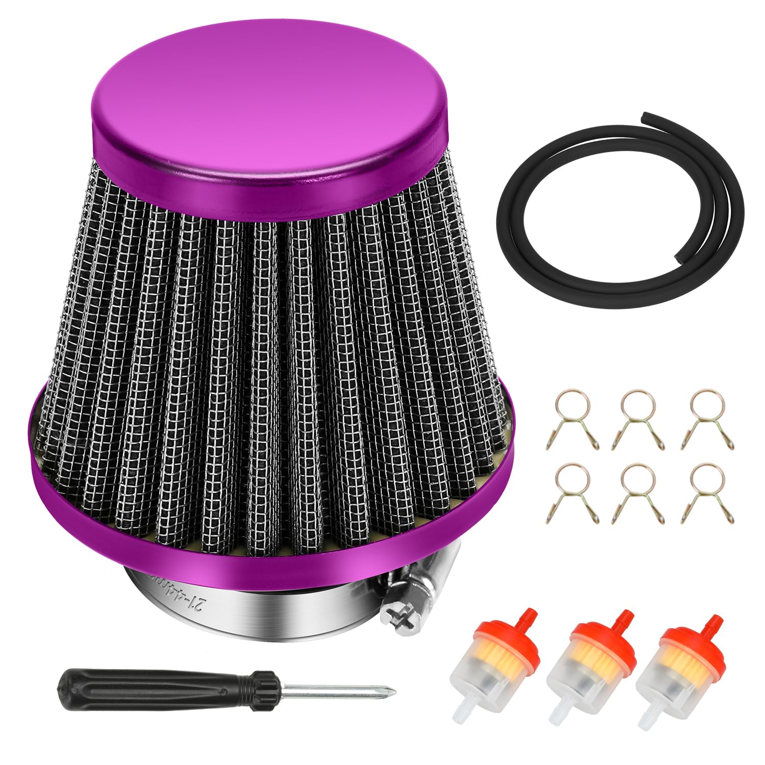 Hiaors 38Mm Air Filter For Gy6 49Cc 50Cc Taotao Moped Scooter, Fit Vm22 Pz22 Pd18J Carb, 4-Stroke 110Cc 125Cc Ssr Coolster Apollo Kazuma Pit Dirt Bike Motorcycle Mini Atv Quad 4 Wheeler Go Kart Purple