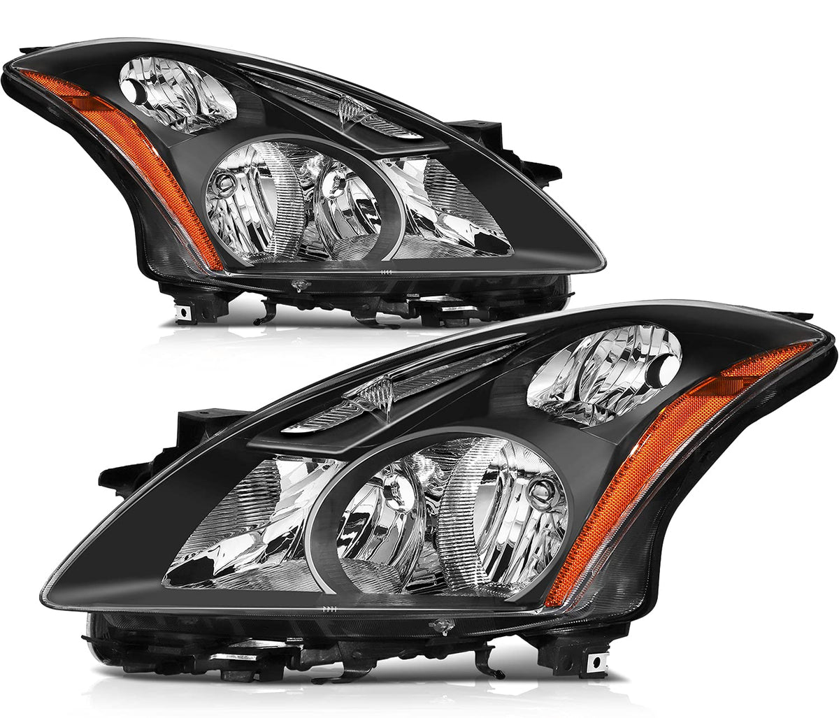 Ctcauto Headlight Assembly Black Housing Fit For Nissan Altima 2010-2012 ,Pair Of Headlamp Assembly