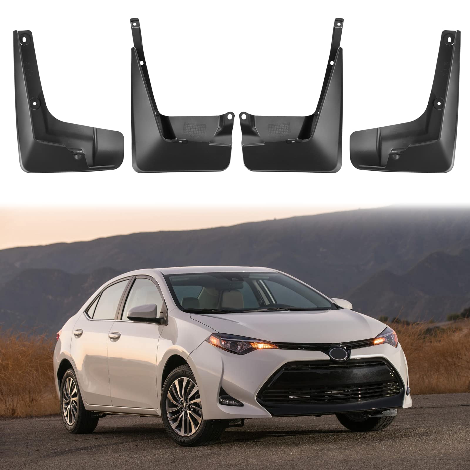BDFHYK Mud Flaps Splash Guards 4PCS Front & Rear Side Mud Guards Compatible with Toyota Corolla 2014-2017 11th gen Without OEM F