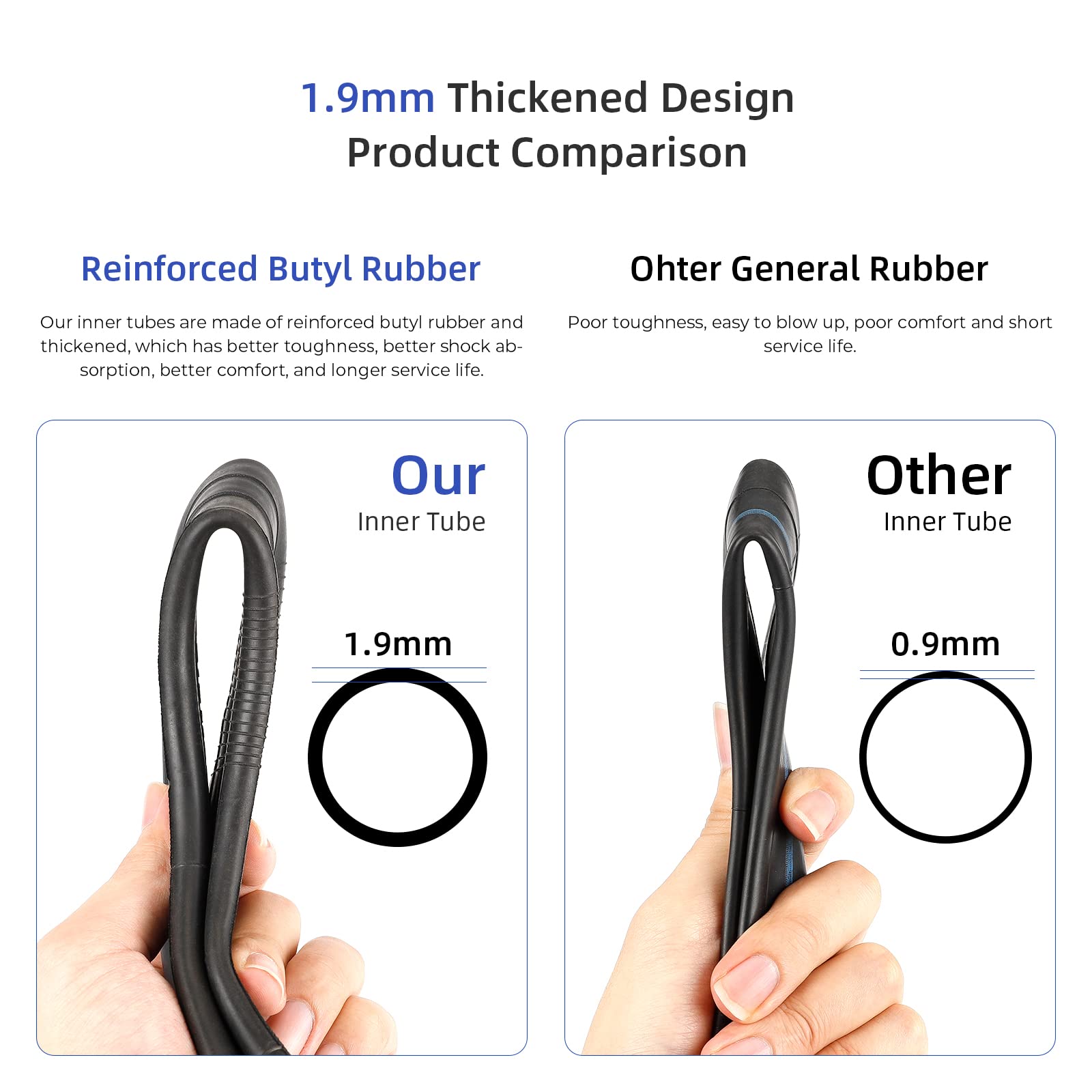 ulip (2 Pack) 8.5 inch Inner Tube with 90 Degree Wheel Tire Valve Stem Compatible for DUALTRON Mini DTmini Scooters and Other 8.