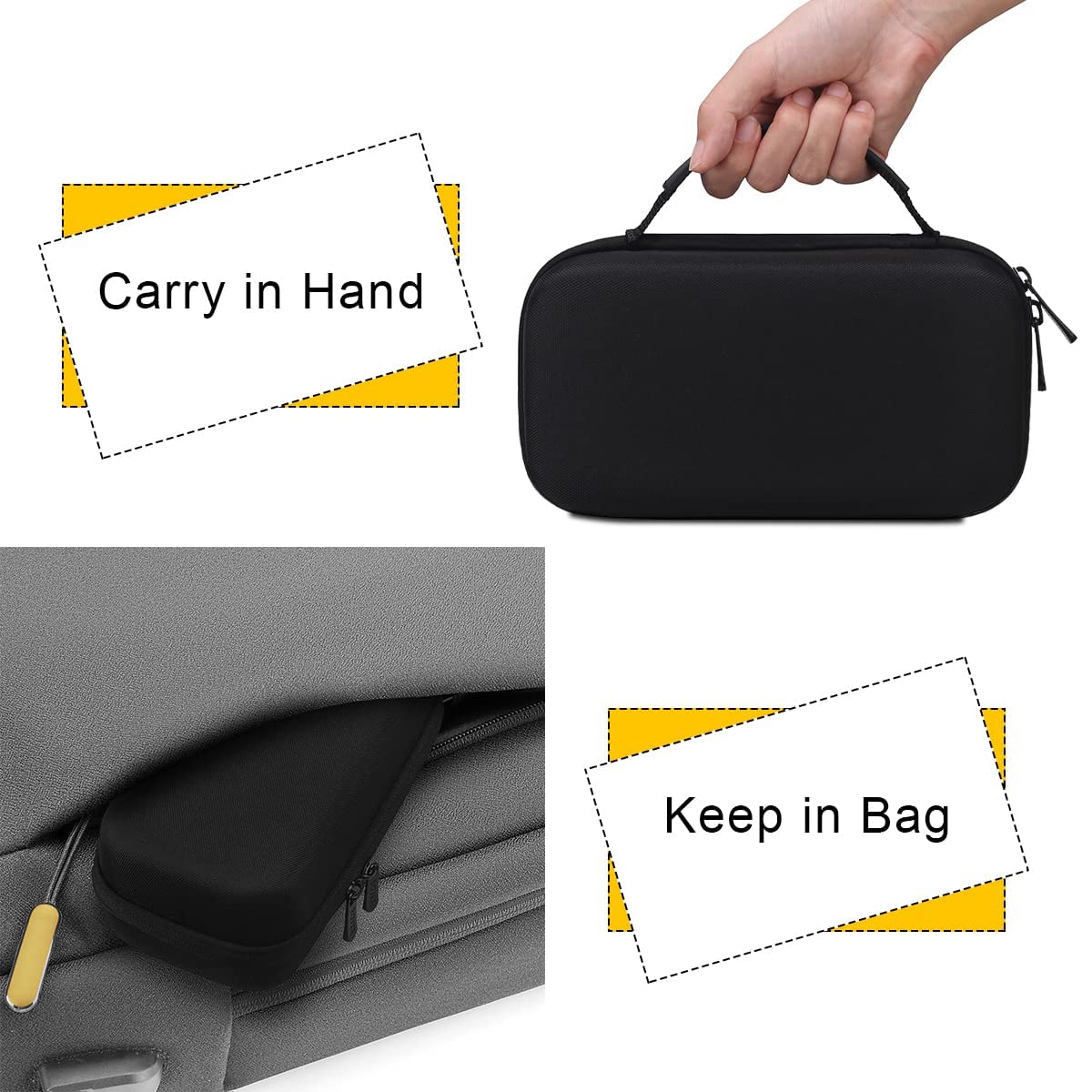 Bovke Travel Case For Halo Bolt Air 58830Mwh/Air+ 55500 Mwh Portable Emergency Power Kit Car Jump Starter With Tire Pump, Car Charger Phone Laptop Battery Holder, Mesh Pocket Fit Jumper Cables, Black