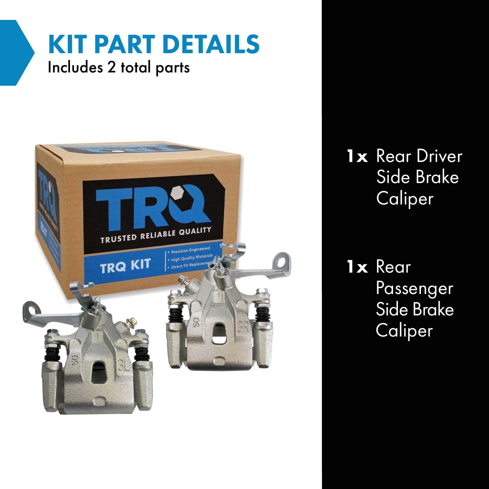 Trq Rear Brake Caliper Set Compatible With 2013-2015 Mazda Cx-5