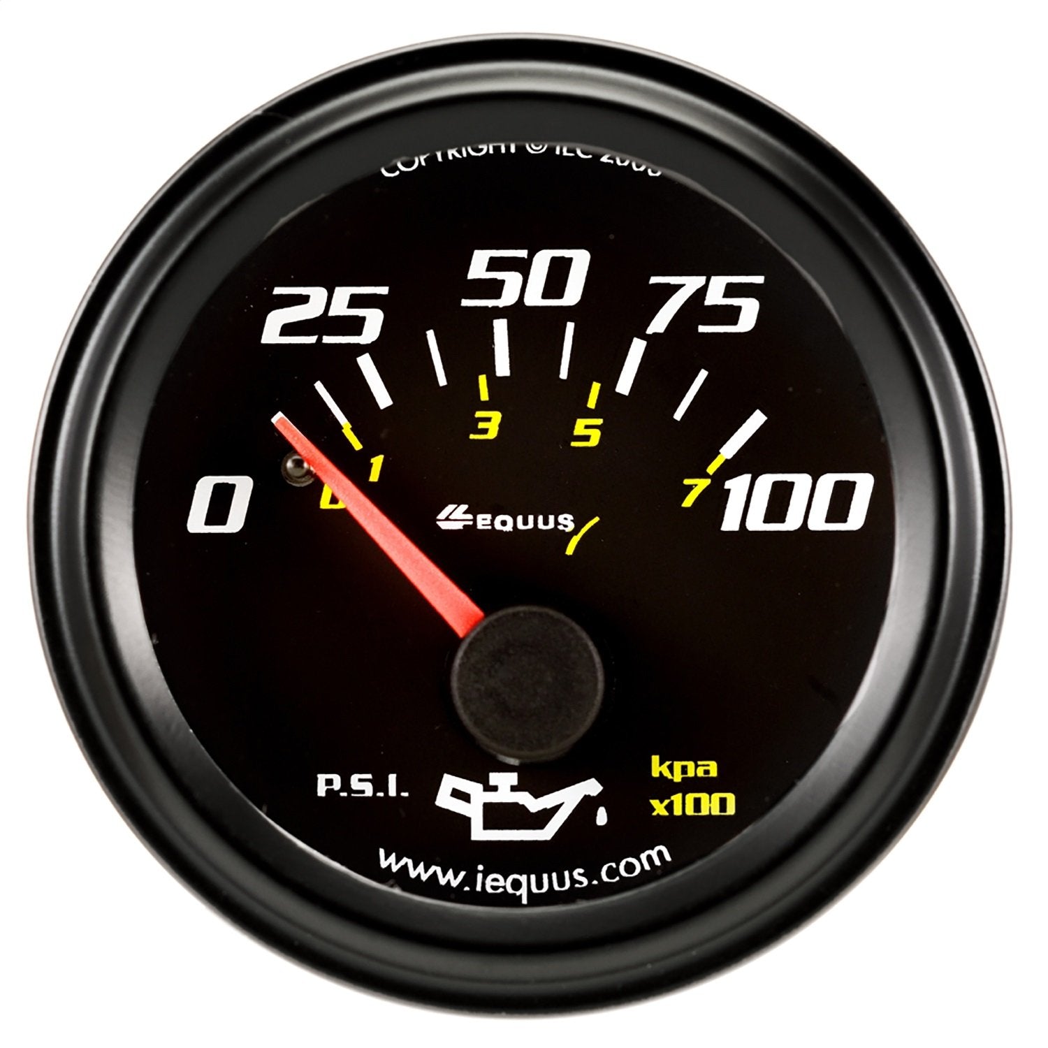 Equus 6234 2 Mechanical Oil Pressure Gauge, Black