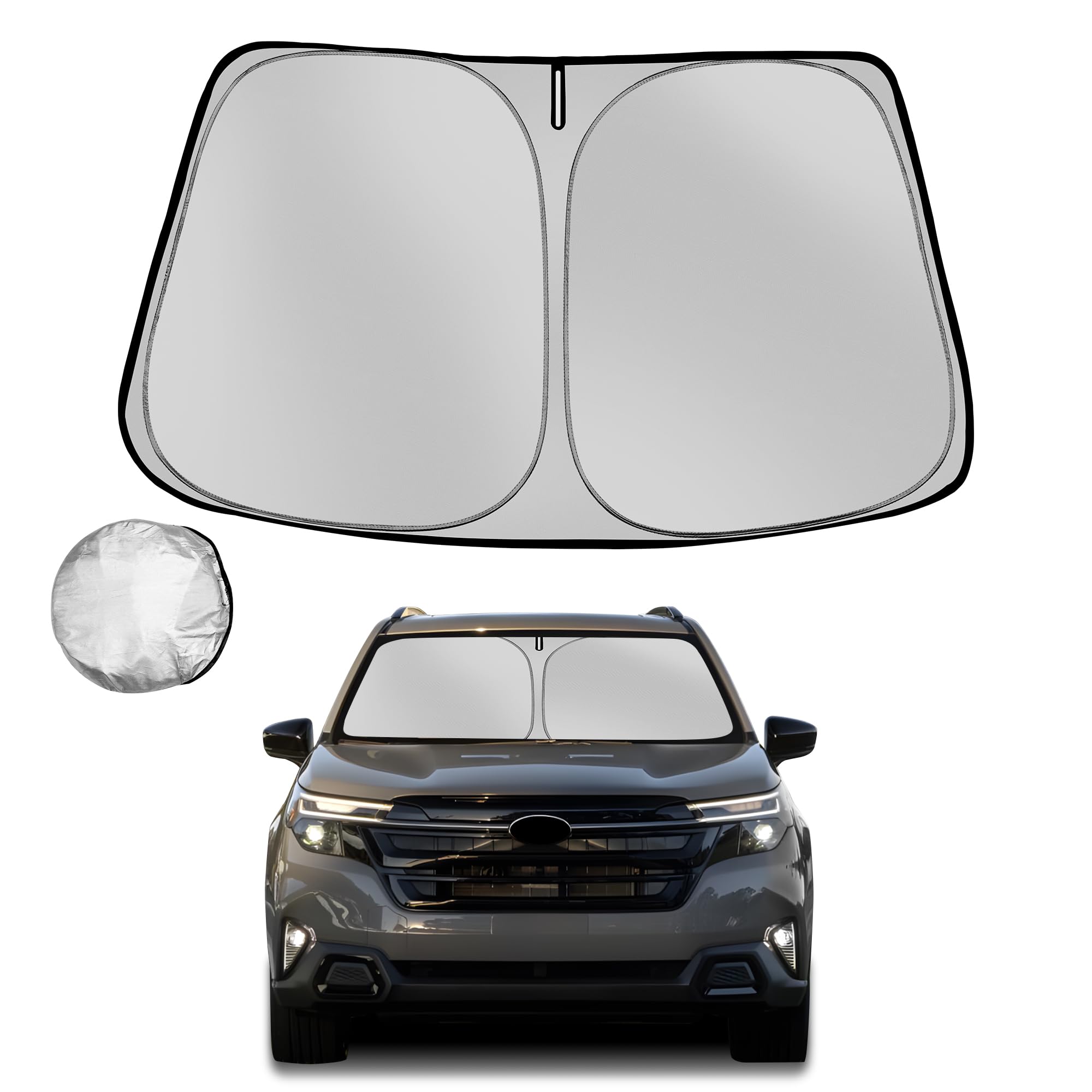 Fonowka Windshield Sun Shade For 2025 Su-Baru Forester Foldable Sun Sunshade For Car Front Window Blocks Uv Rays And Heat Automo