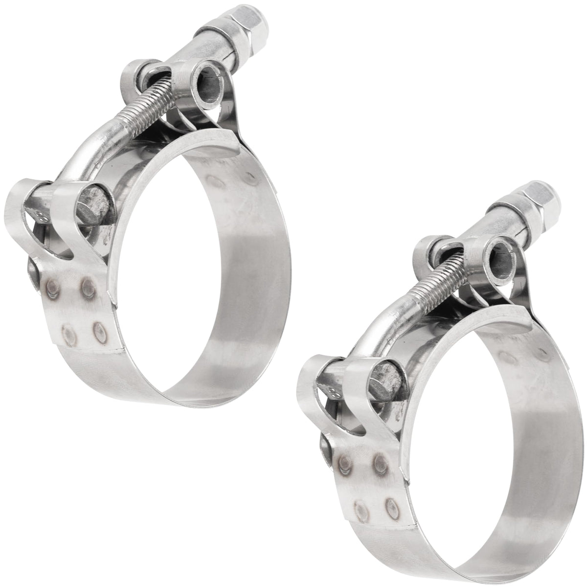 BlueStars 2-Pack 1.5 T-Bolt Hose Clamps with Working Range 44mm - 50mm, 304 Stainless Steel - Compatible with Automotive, Indu