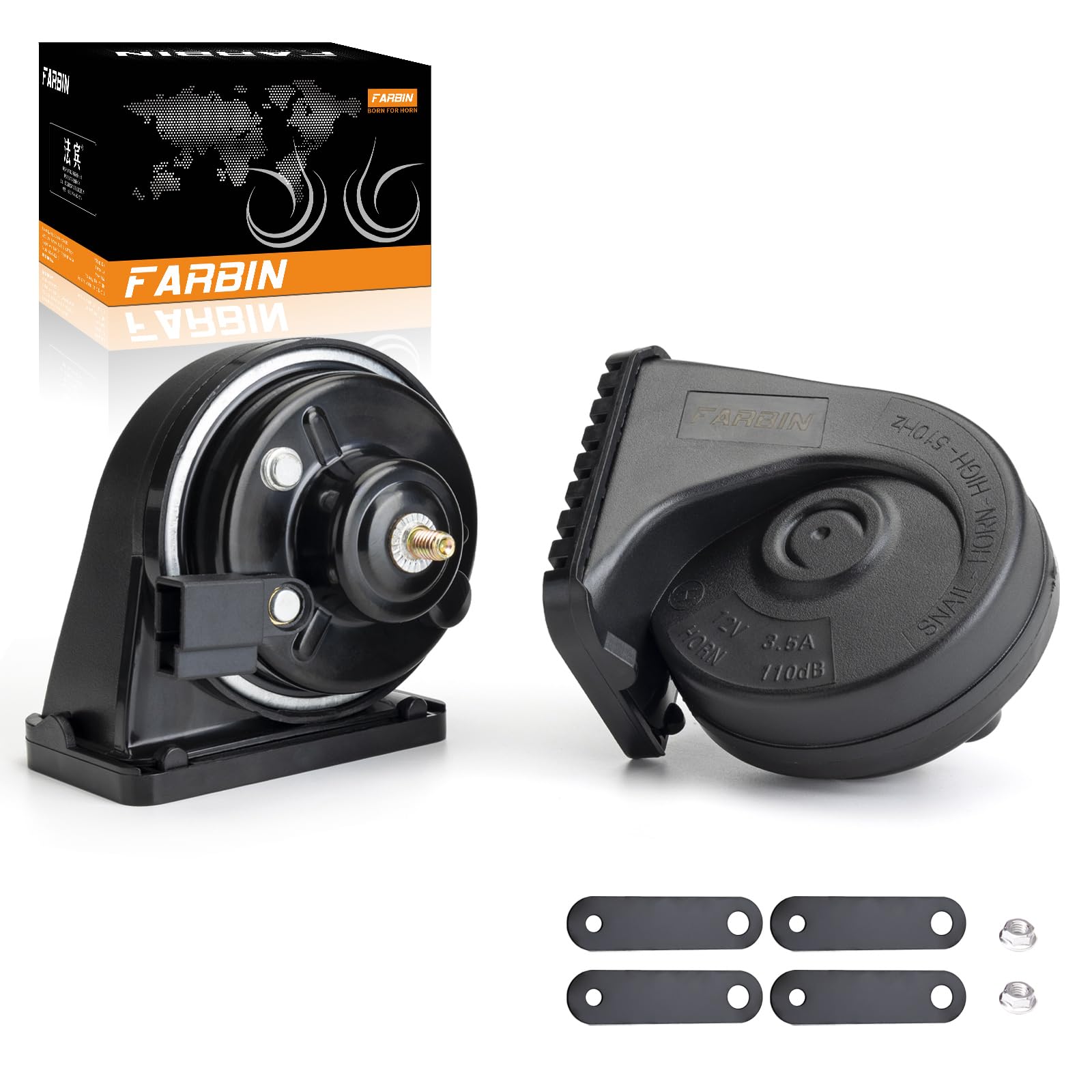 Farbin Special Interface Auto Horn Compatible With Toyota 12V Car Horn Loud Dual-Tone Electric Snail Horns Waterproof