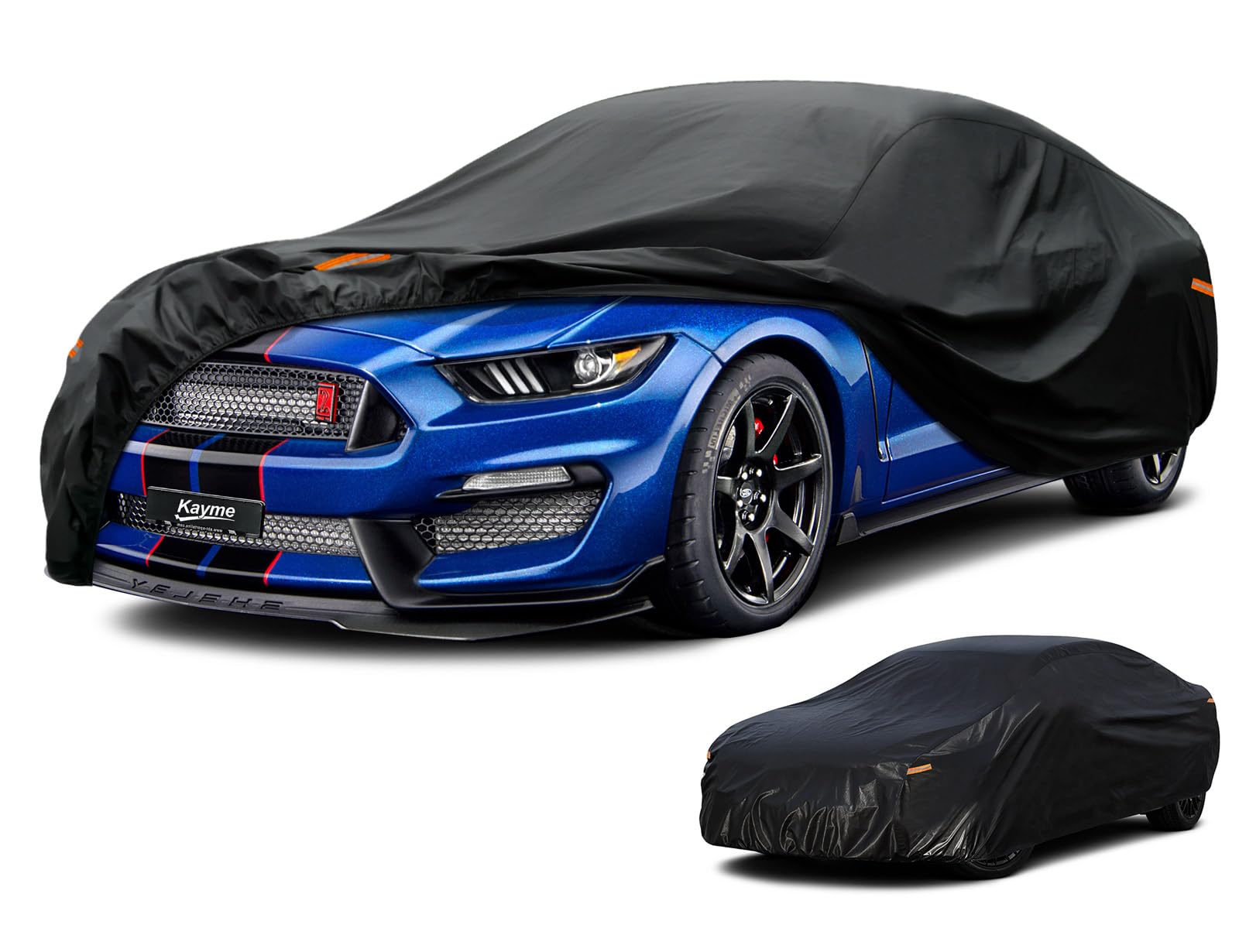 Kayme 7 Layers Car Cover Waterproof All Weather For Automobiles, Outdoor Full Coupe Cover Rain Sun Uv Protection, Universal Fit