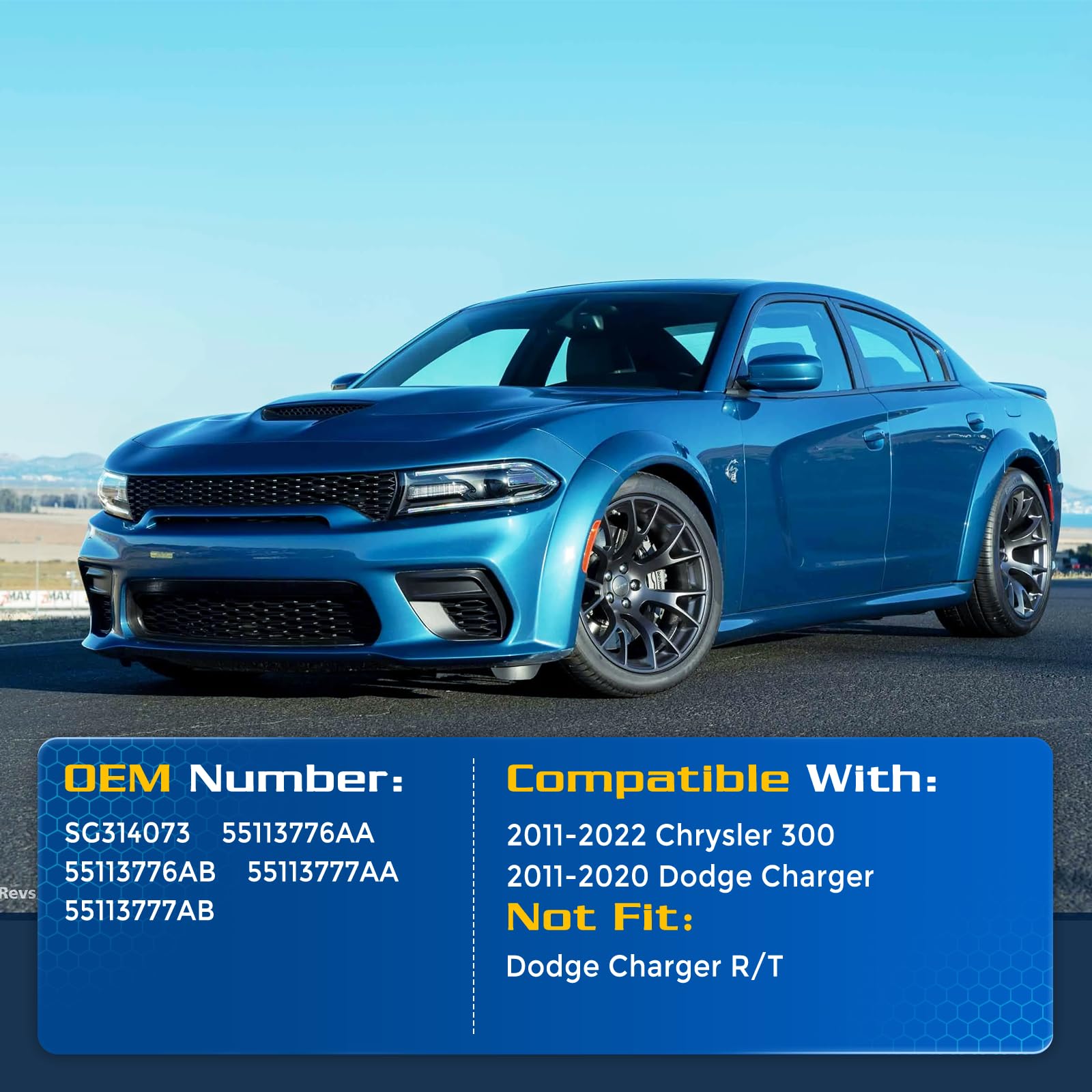 Arana Hood Struts Lift Support For 2011-2020 Dodge Charger Sedan With Aluminum Hood, Front Hood Replacement Shocks Fits 2011-202