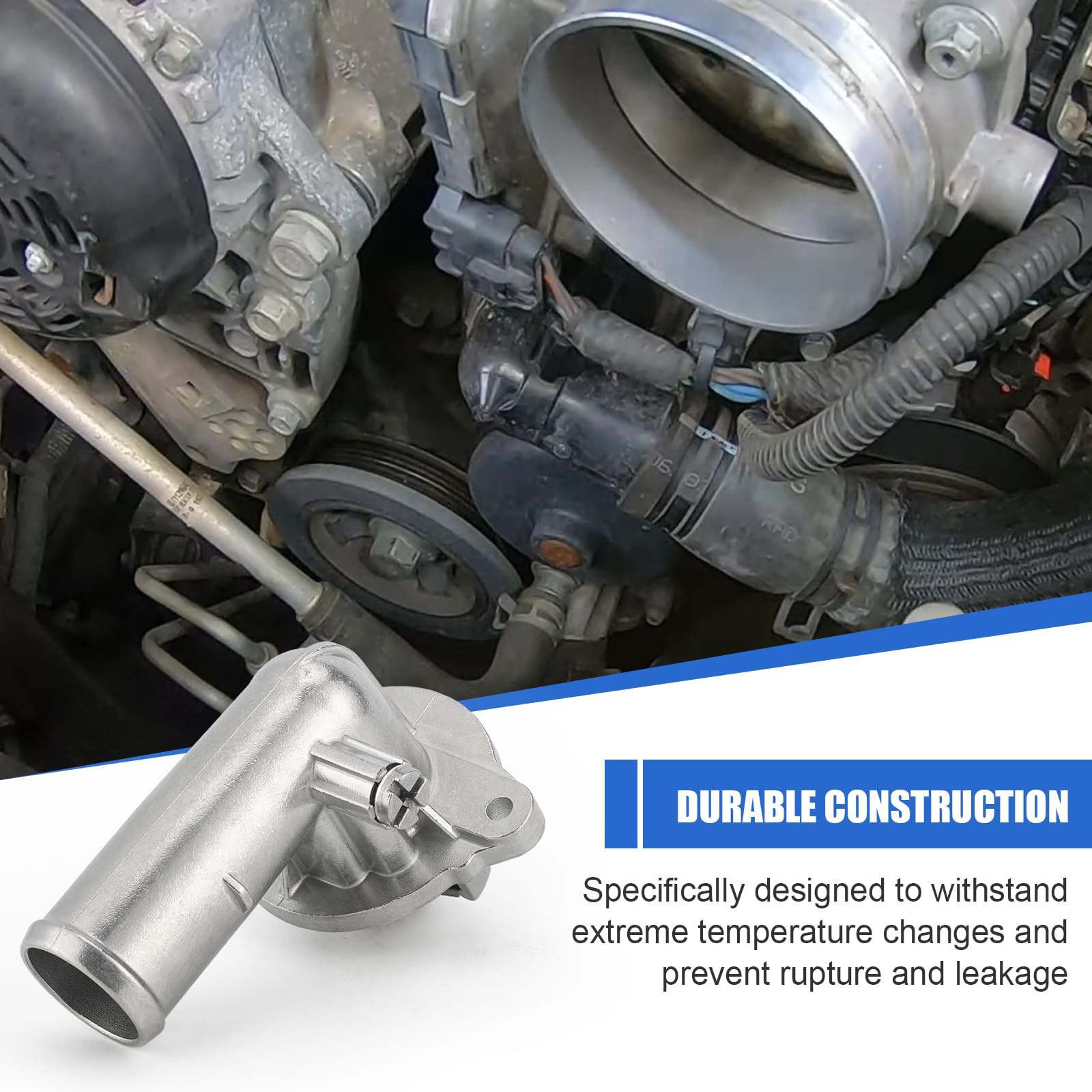 Upgrade Aluminum Thermostat & Housing Assembly for Jeep Grand Cherokee 2011-2015 Wrangler 2012-2017 Wrangler JK 2018, Dodge Dura