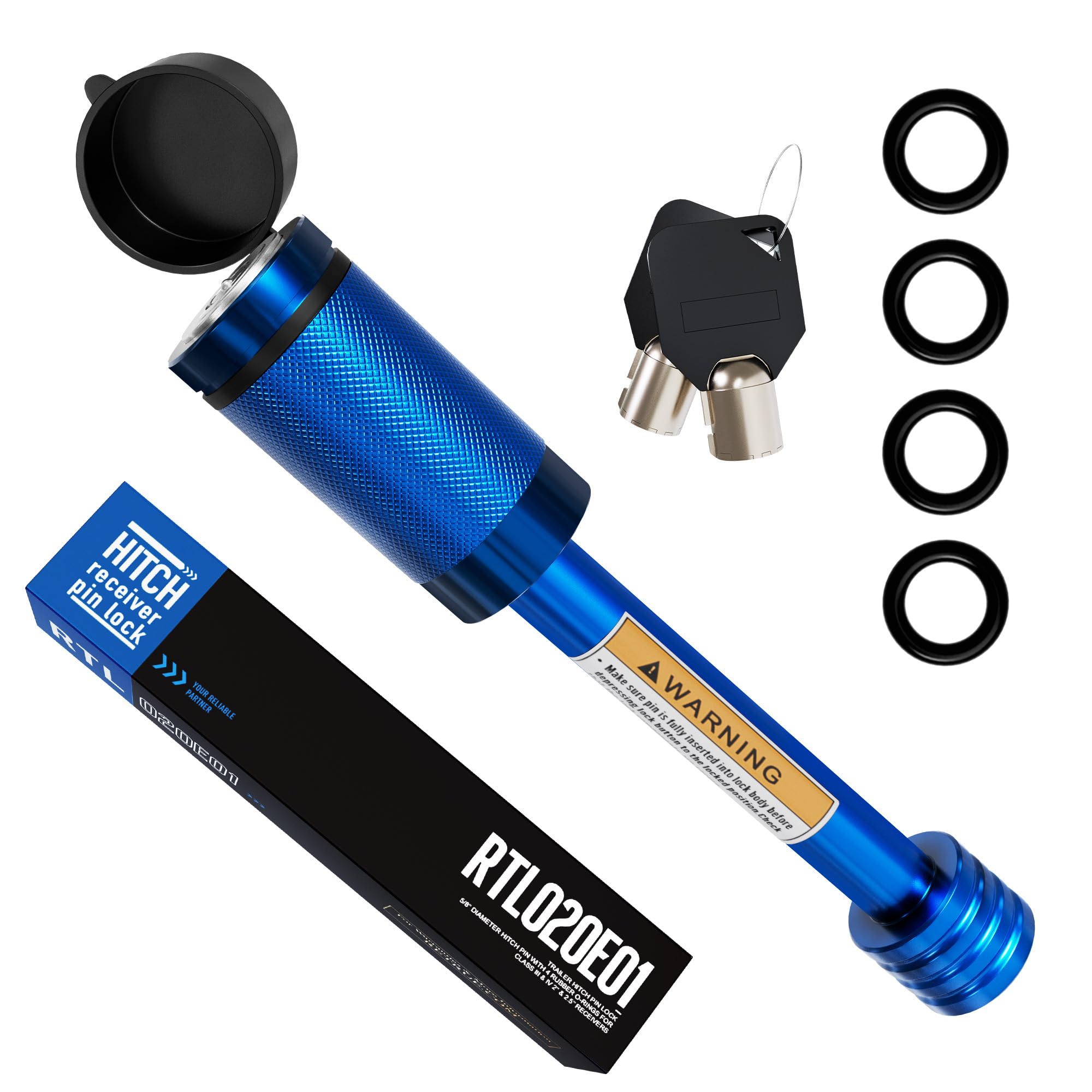 RETRUE Trailer Hitch Locks, 5/8  Locking Hitch Pin for 2 Inch and 2 1/2    Receiver Class III IV Hitch, Tow Hitch Lock with Keys