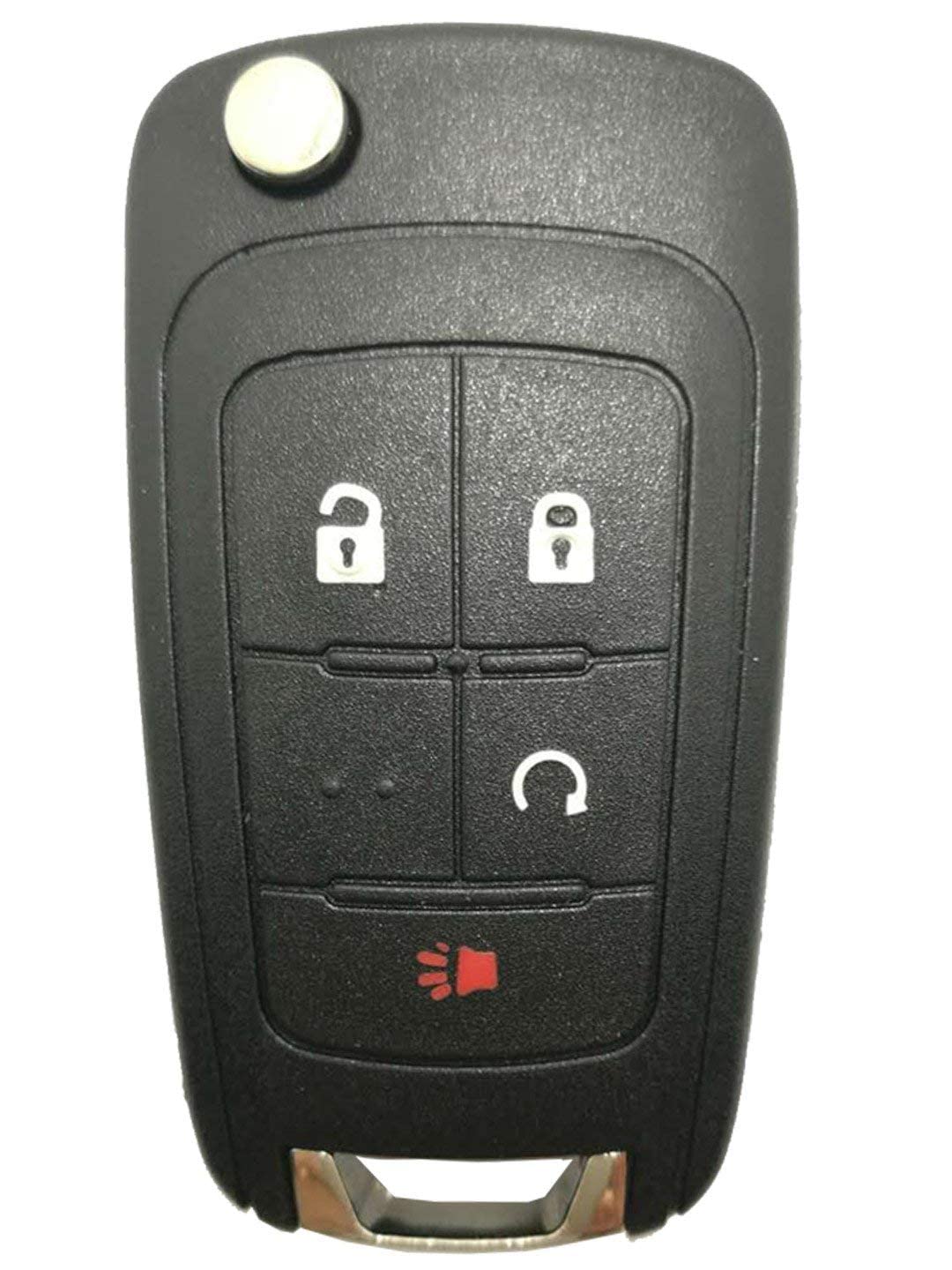 Key Fob Case Shell Fit For Chevrolet Chevy Equinox Sonic Gmc Terrain Oht01060512 4 Buttons Replacement Flip Folding Smart Car Key Fob Cover With Uncut Blade Blank (4 Buttons Flip Key Shell)