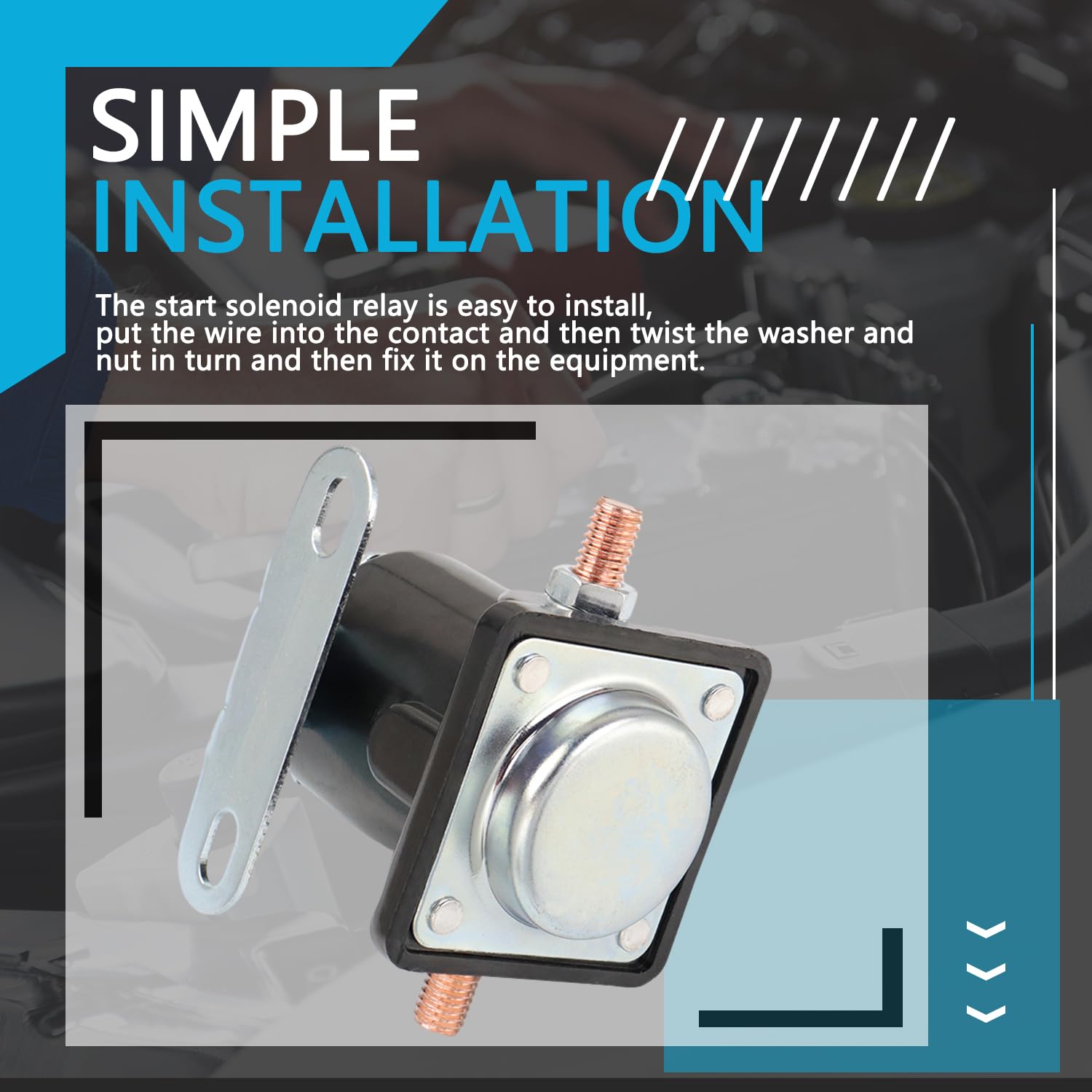 AFEISOL Hot Rod Starter Relay Solenoid 12V 4-Terminal Heavy Duty SW3 Compatible with 1956-up Ford Truck Starter Replaces B-6A-11