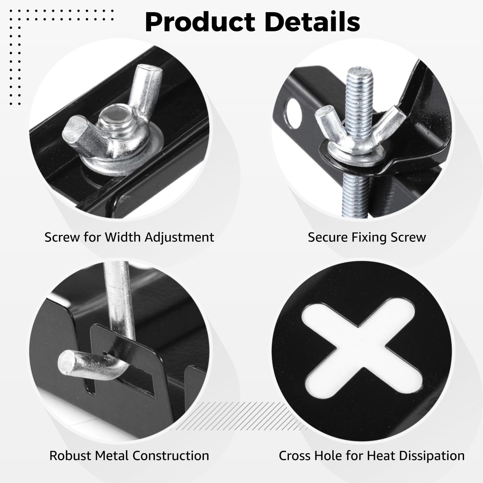 Battery Hold Down Tray Kit, Universal Battery Storage Holder, Metal Battery Tray with Adjustable Bracket Clamp, Rectangular Batt