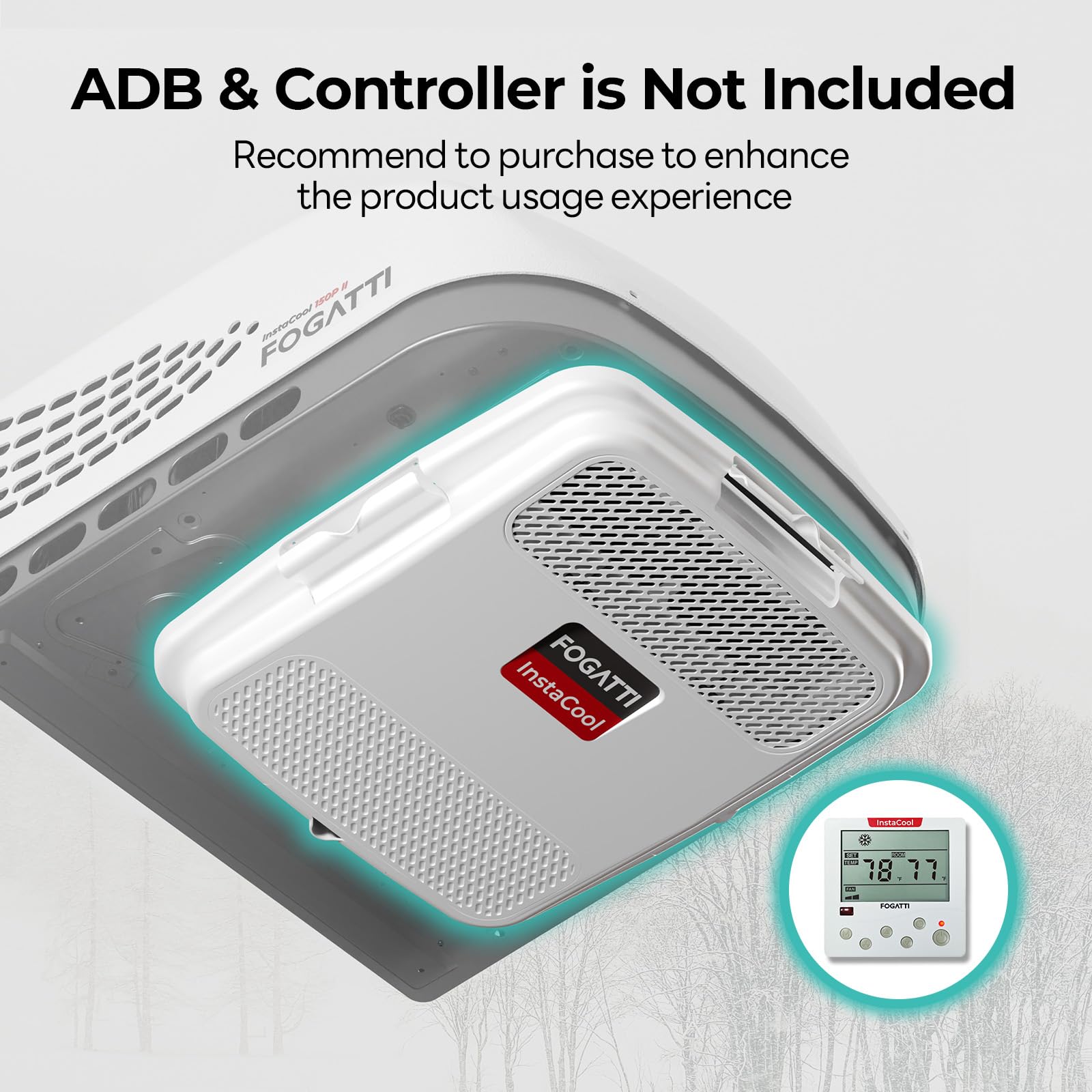 FOGATTI RV Air Conditioner 15K BTU, Non-Ducted Rooftop RV Air Conditioner - 115V(AC), No ADB(1 pack), InstaCool