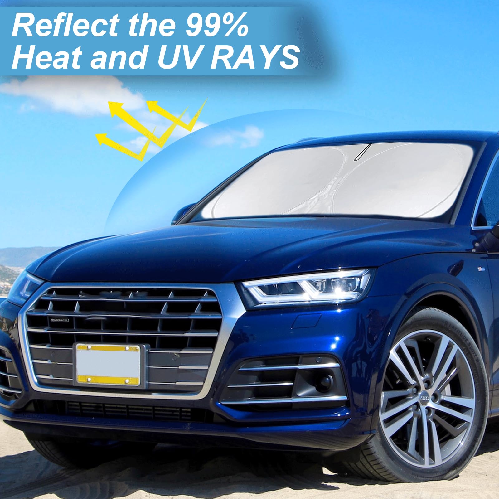 Custom Sunshade Windshield Sun Shade For 2018-2023 2024 2025 Audi Q5 Q8 Suv Accessories Front Window Shades Cover For Windshield