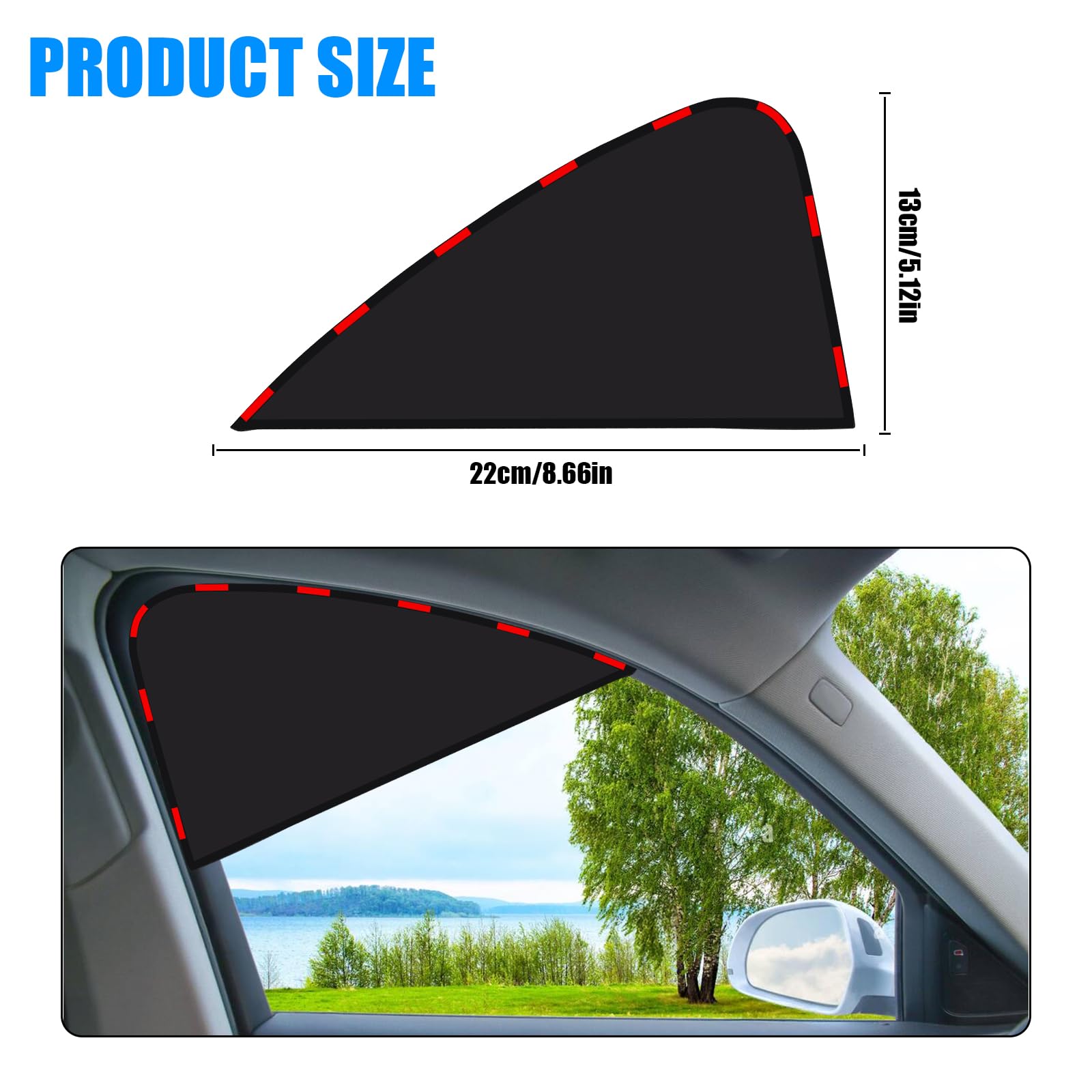 ZATOOTO Car Window Shades for Front Side Window, 2Pack Blackout Car Visor Extender Sun Blocker, Car Sun Shade for Drivers Anti-G