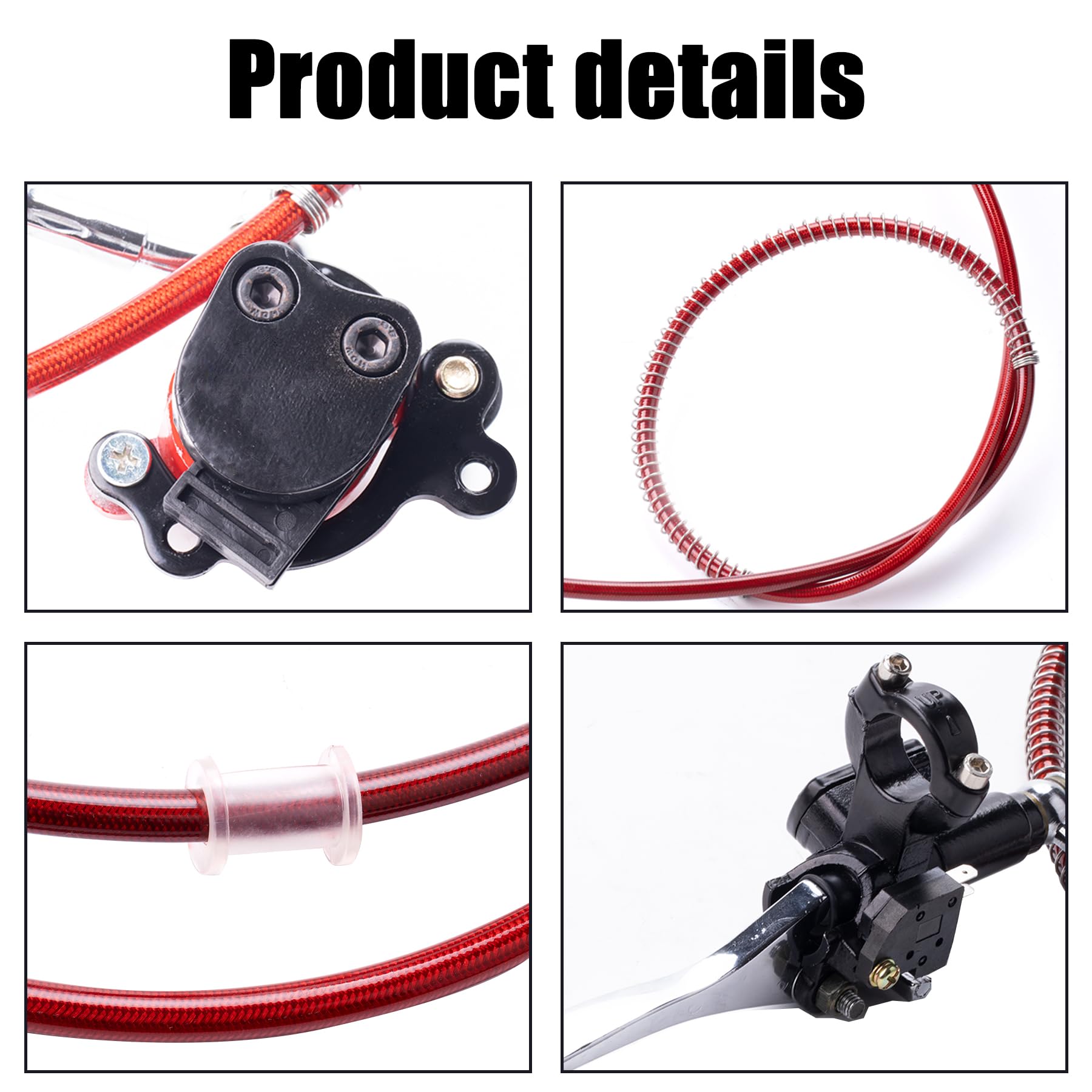 Ciom Upgraded Hydraulic Disc Brake Assembly Kit 7/8'' Handlebars 50 Inch Hose Compatible With Mini Bike Baja Doodlebug Db30 Mini