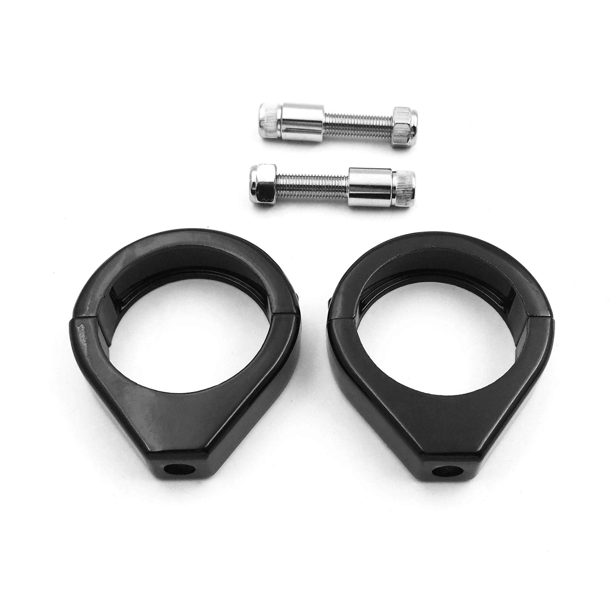 Httmt Mt299-003-Bk Black Fork Clamp Turn Signal Clamps Compatible With Harley Softail Mount Bracket 49Mm Fork Tube