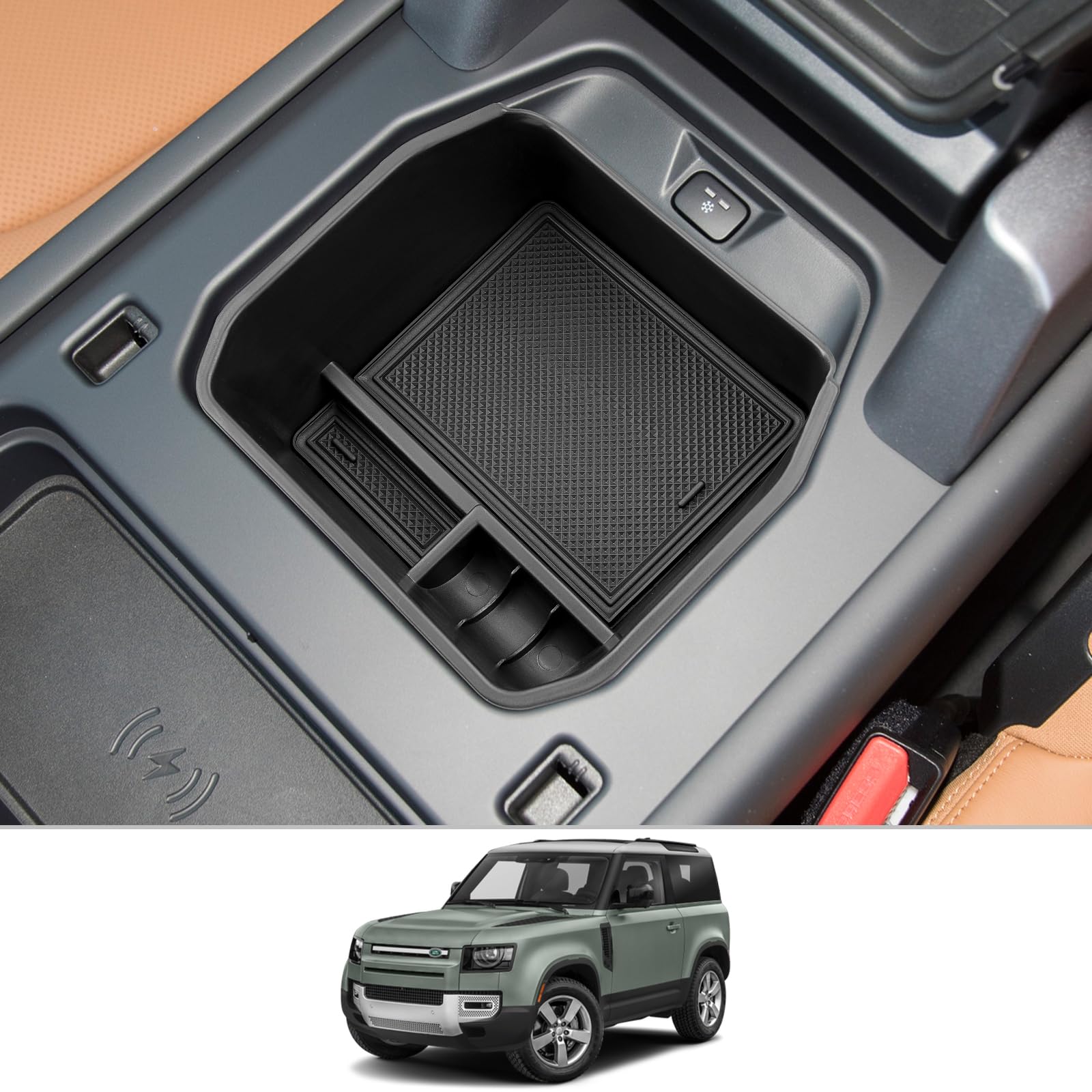 CDEFG for 2020-2024 2025 Defender 130 110 90 Center Console Organizer for 2020-2025 Land Rover Defender Accessories Middle Conso