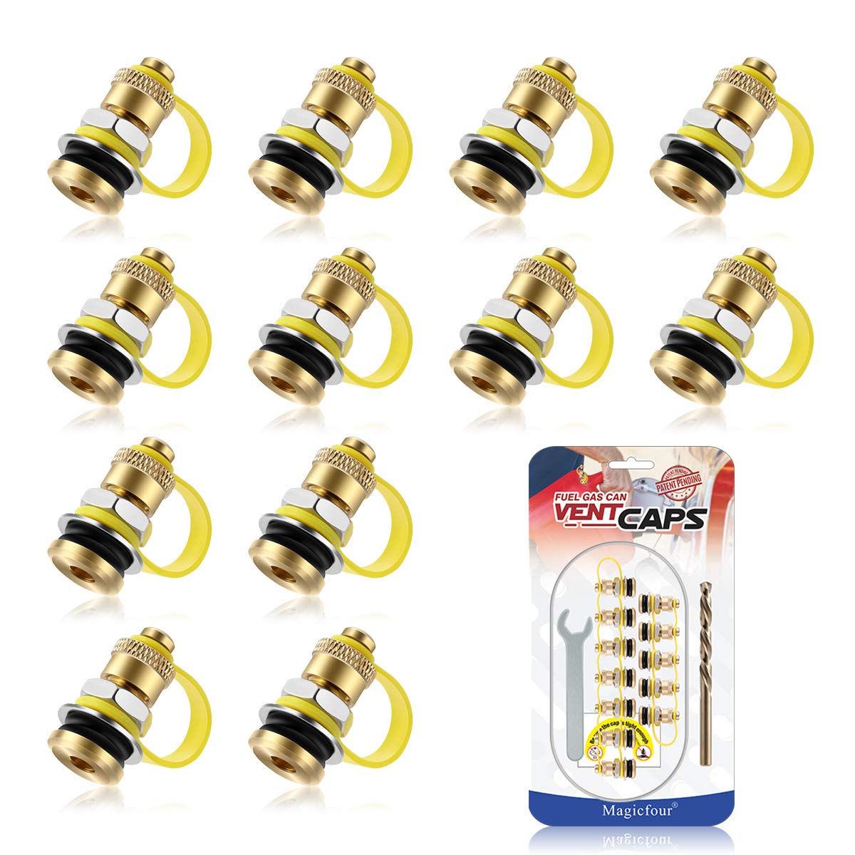 Magicfour Fuel Gas Can Vent Caps, Fuel Gas Can Vent Kits Fuel Gas Tank Vent Caps With Lanyard-Attached Cap For Gas Can Fuel Tank