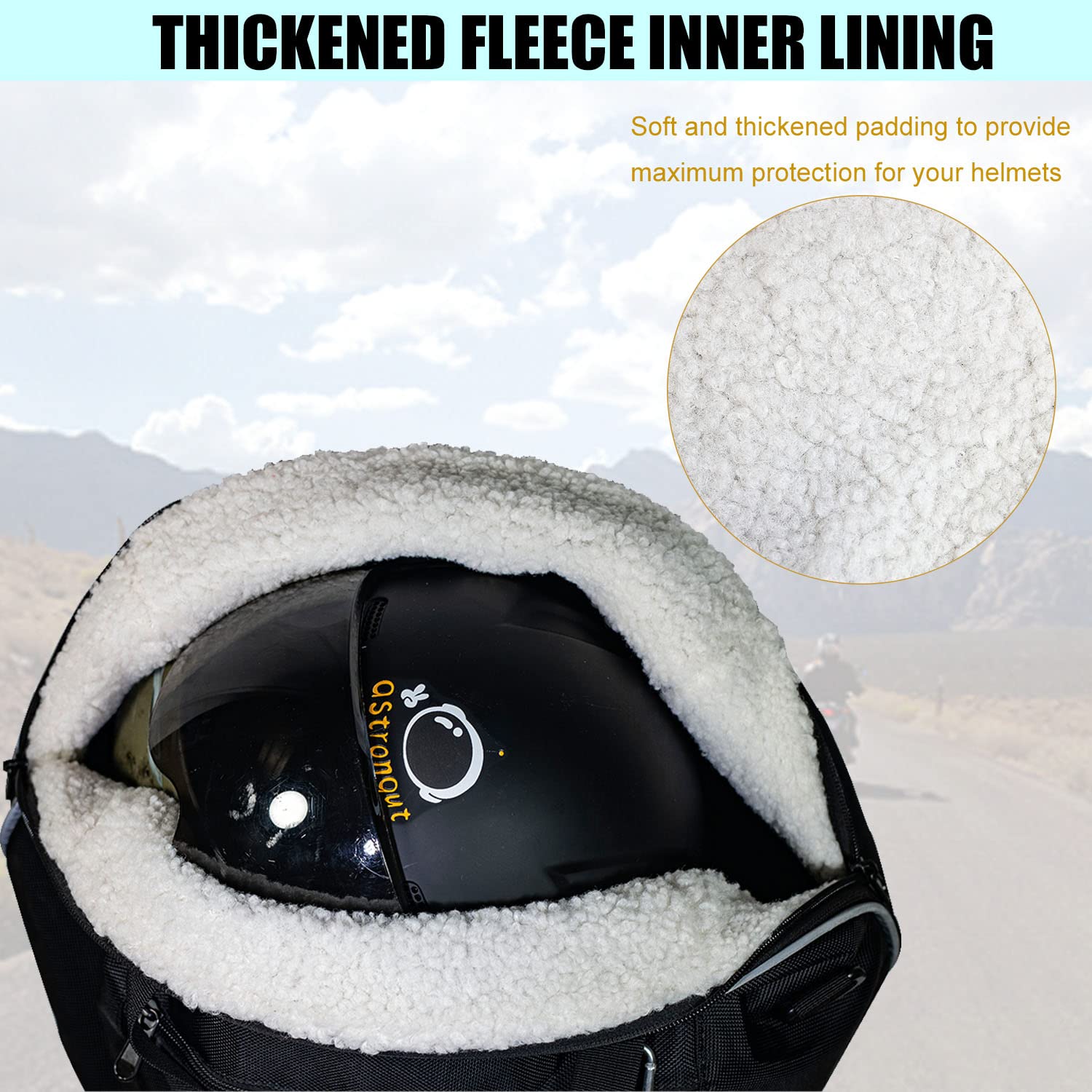 Jiyifouhy Helmet Bag,Motorcycle Helmet Storage Bag,Lightweight Mx Helmet Bag Water-Resistant 1680D Oxford With Strap, Reflective Strip (Black)