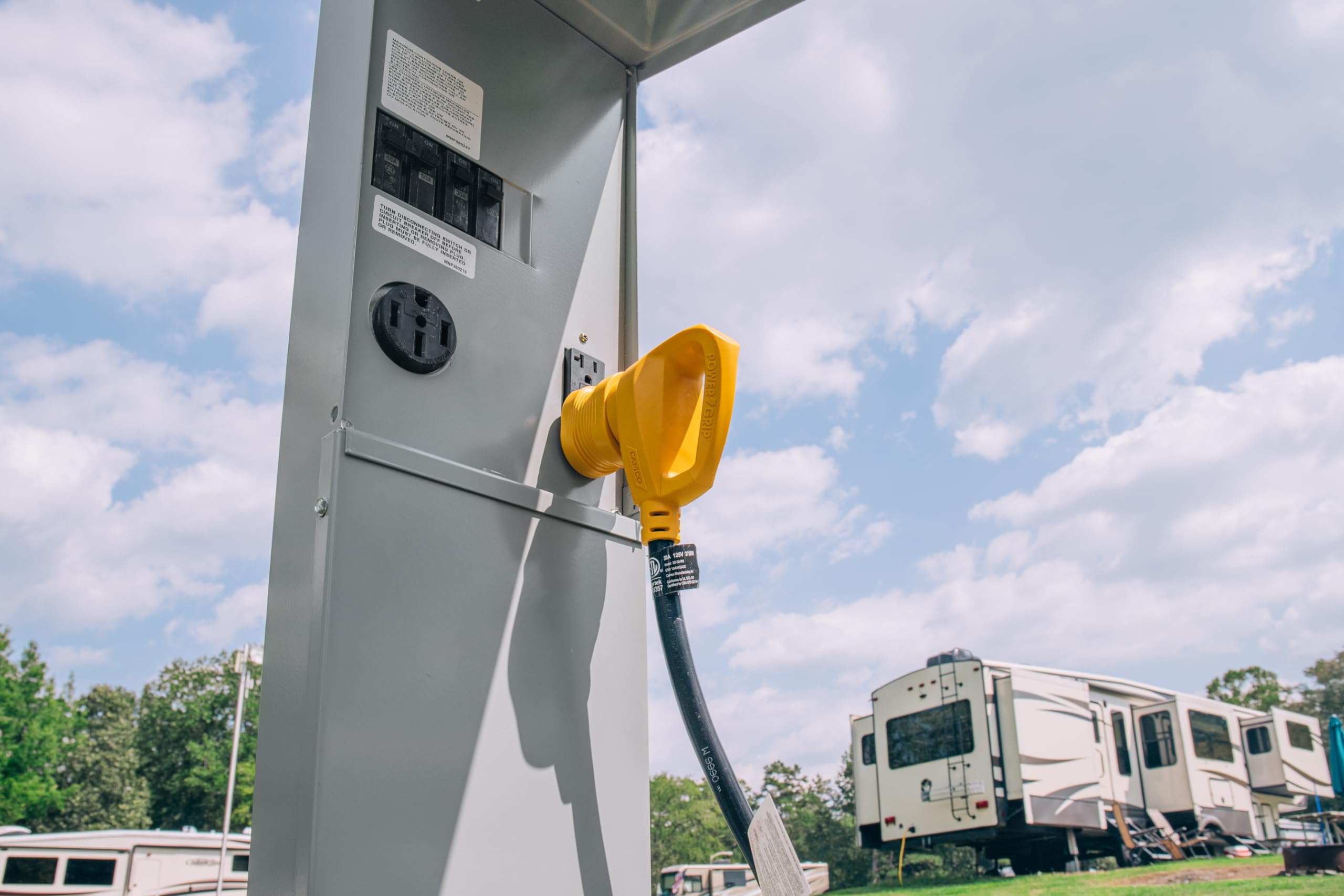 Camco Powergrip Camper/Rv Adapter | Features A 15-Amp Male (Nema 5-15P) & 30-Amp Female (Nema Tt-30R) Connection | Rated For 125