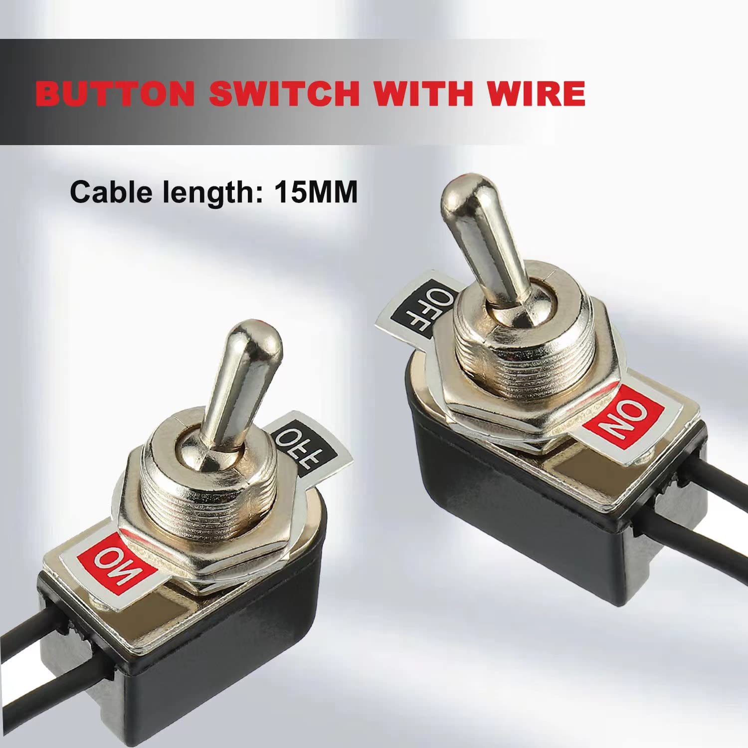 HUAREW Heavy Duty Toggle Switch SPST 2 Pin ON/Off Rocker Toggle Switch 6A/125V 3A/250V for Car Truck Boat Marine Black Shell(1PC