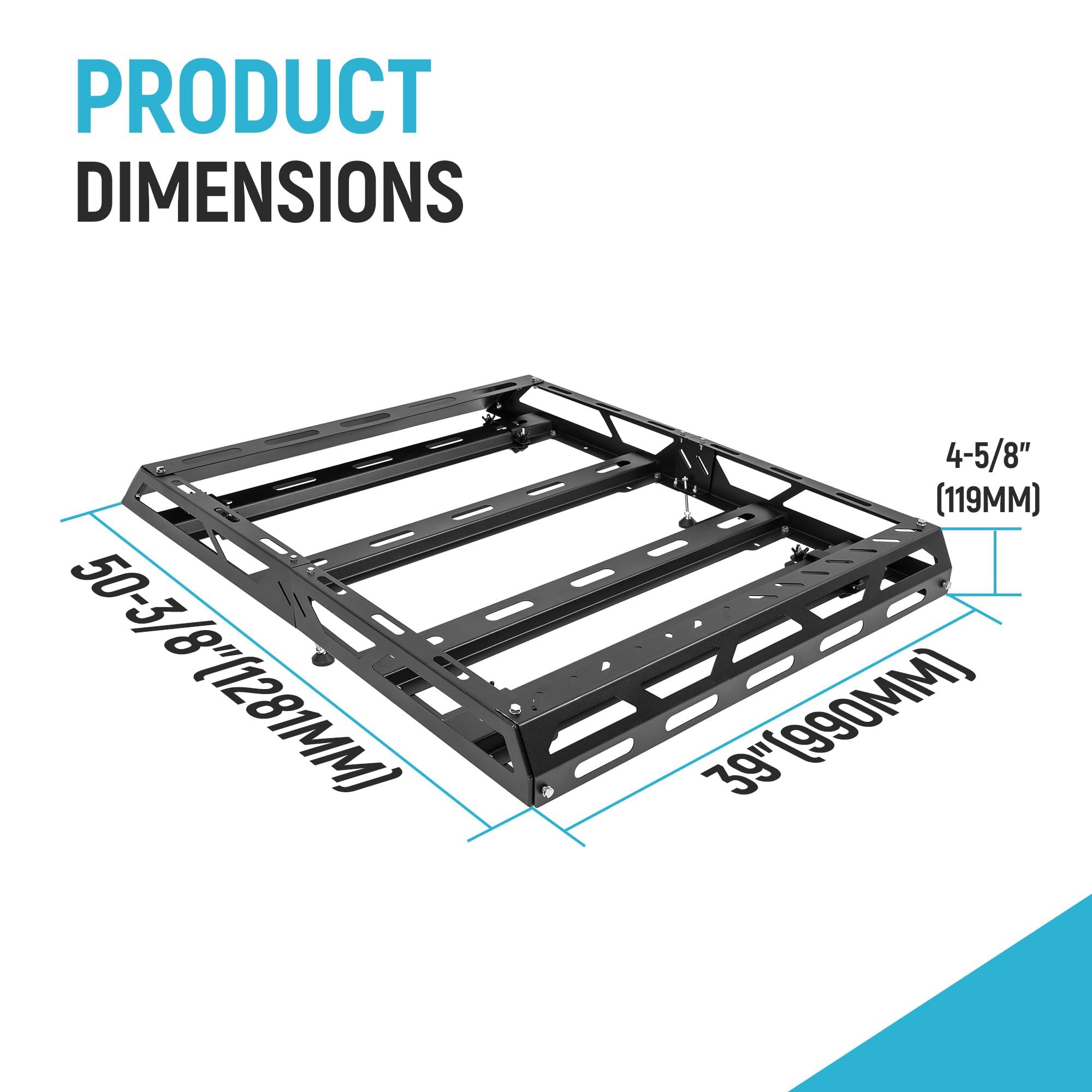 Ecotric 50 '' X 39 '' X 4.75 '' Roof Rack Cargo Basket W/Cross Bars Fit For Car Suv Pickup Truck Van Universal Top Cargo Carrier