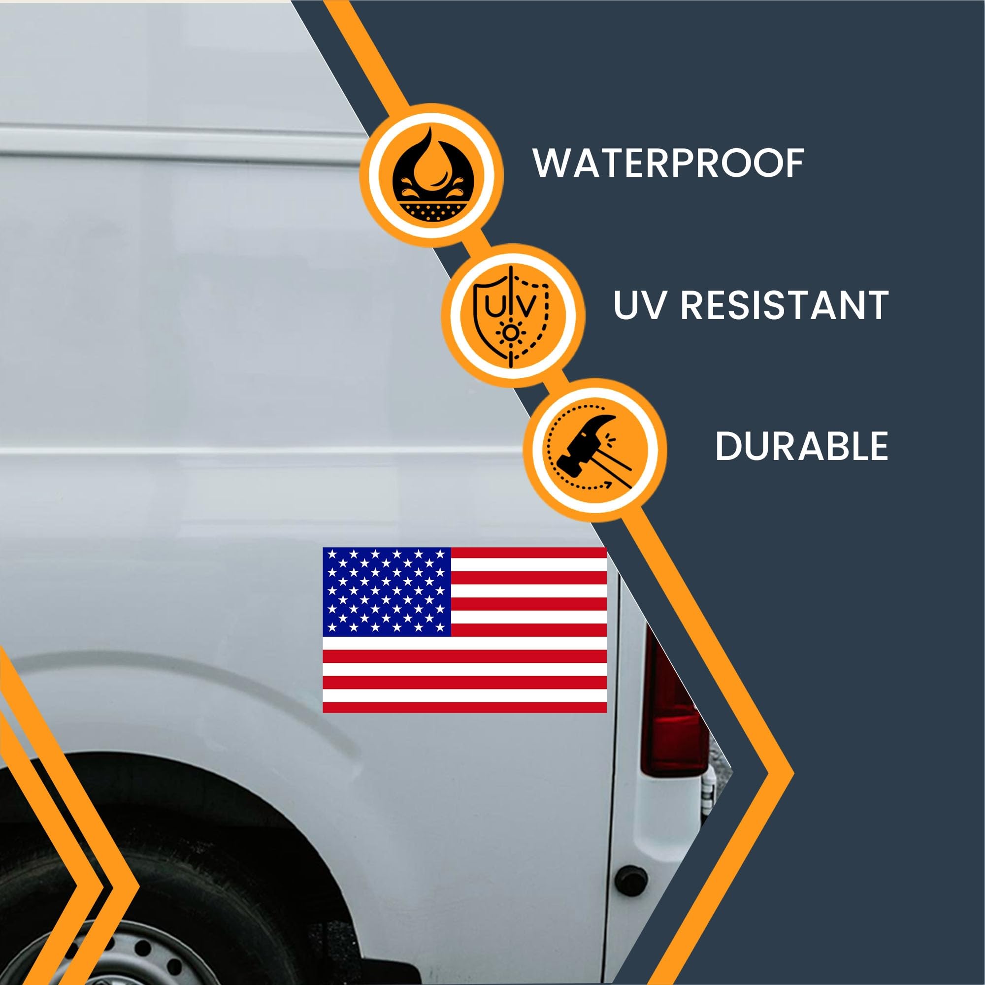 Magnet Me Up Patriotic American Flag Automotive Magnet - 7X12 Inches, Red White And Blue, Heavy-Duty Magnetic Vinyl For Car, Tru