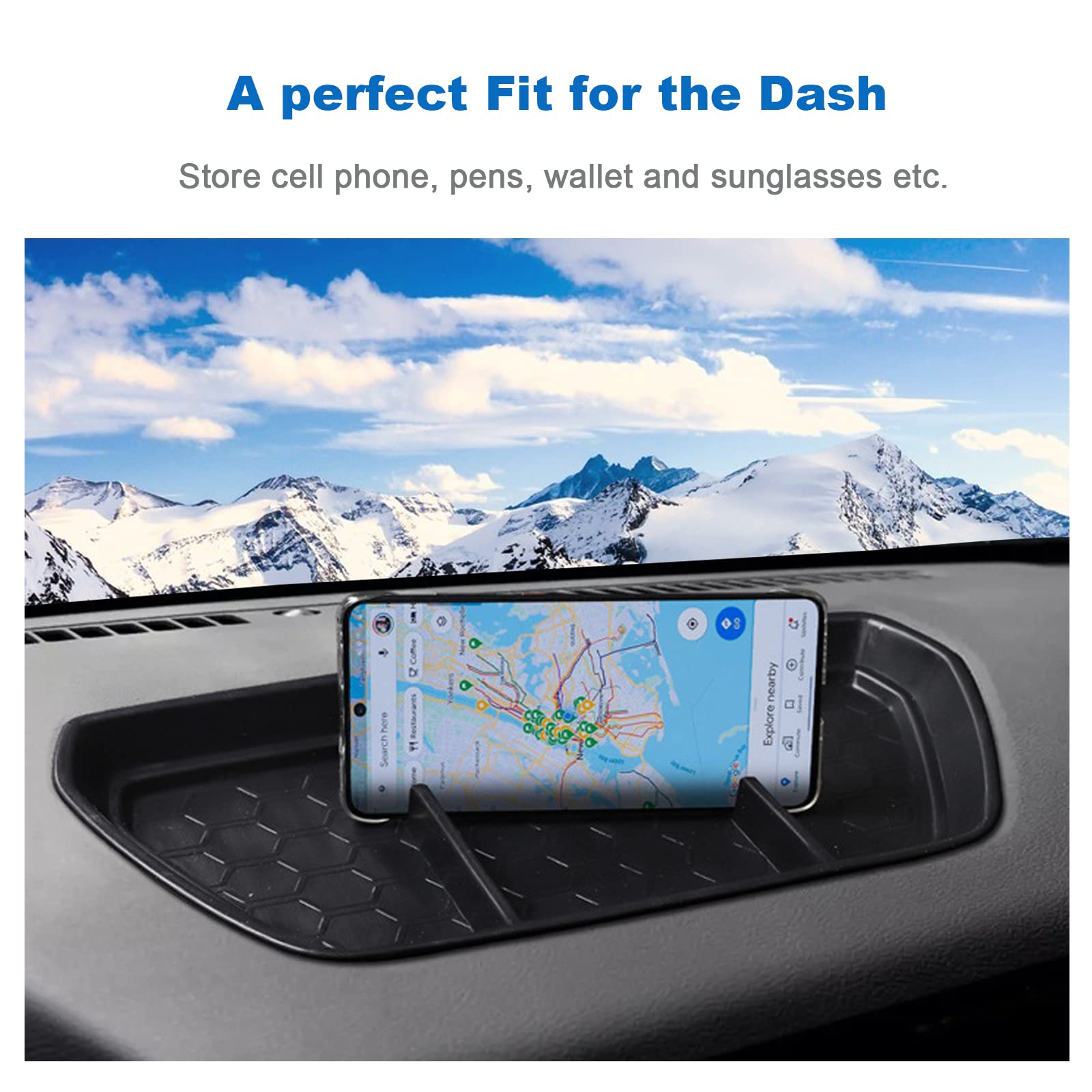 Cdefg For 2022 2023 Frontier Pickup Truck Center Console Dash Organizer 2023 Nisan Frontier Truck Dashboard Table Tray Storage Box Dash Phone Holder 2023 Frontier Truck Accessories